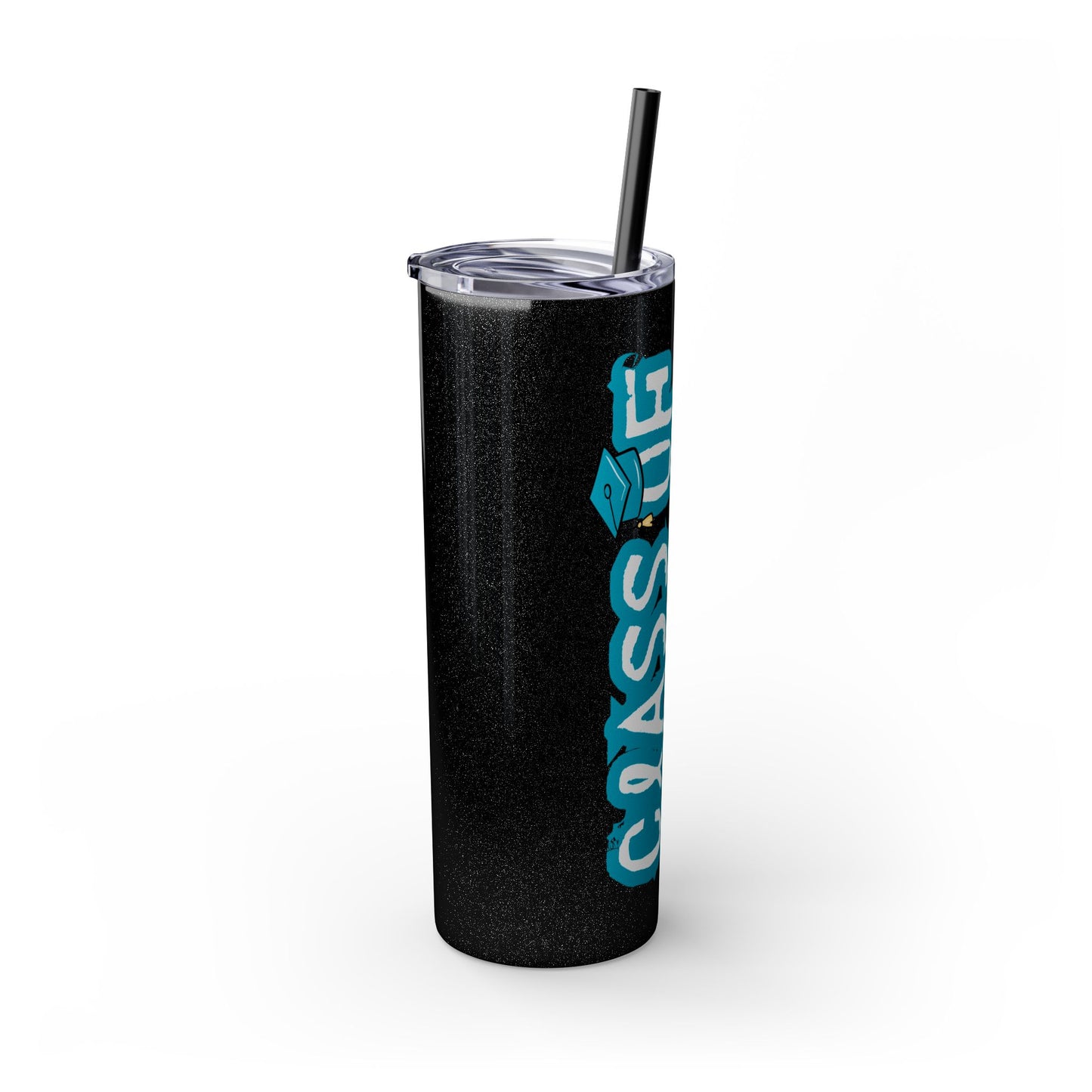 Class of 2024 Teal Skinny Tumbler with Straw, 20oz