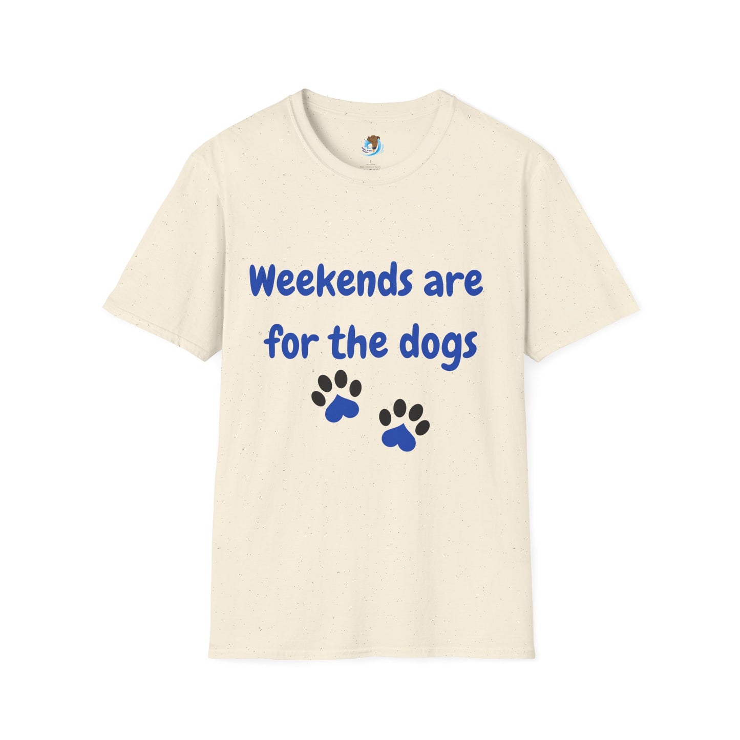 Weekends Are For The Dogs- Black & Blue- Unisex Softstyle T-Shirt