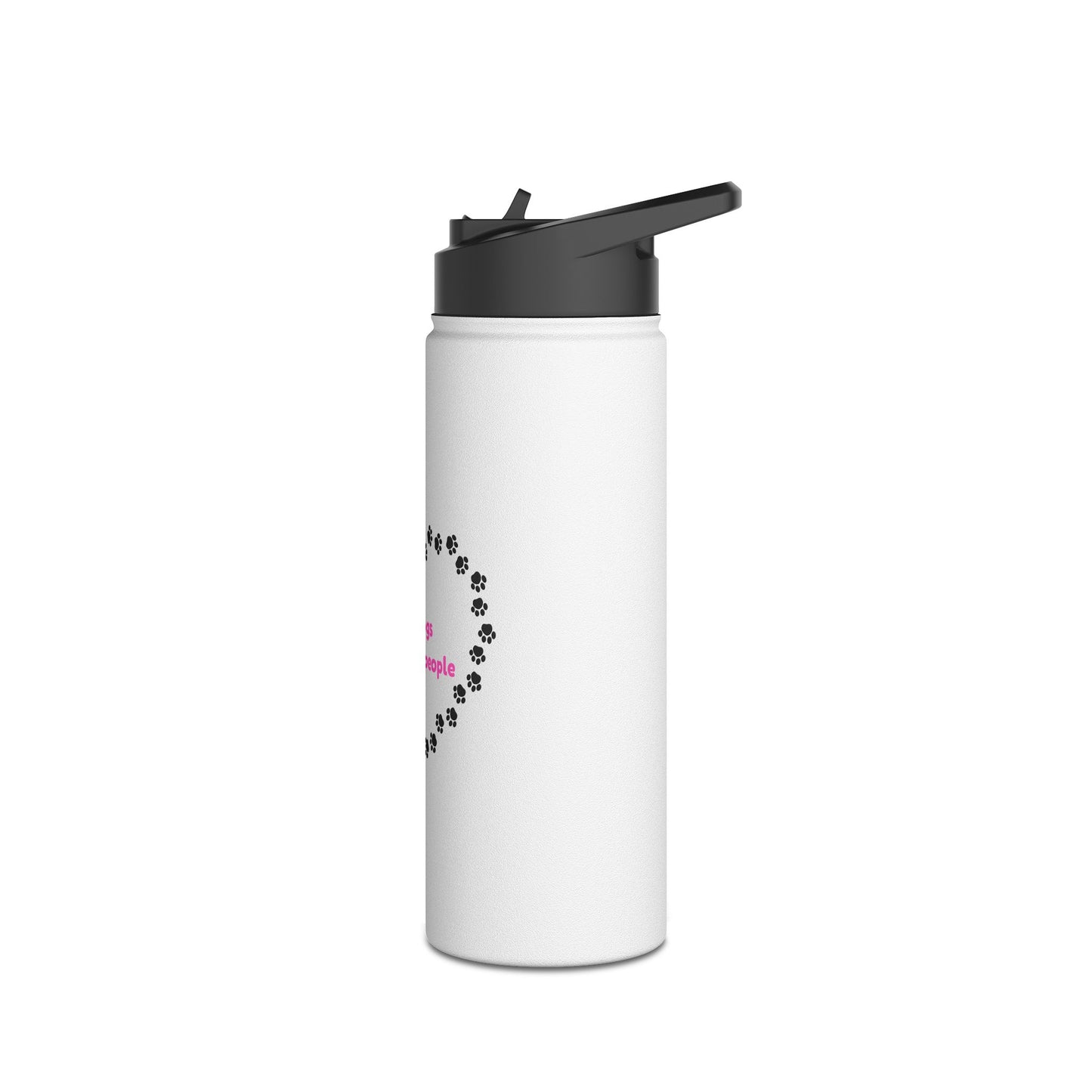 I Like Dogs More Than People Pink Stainless Steel Water Bottle, Standard Lid