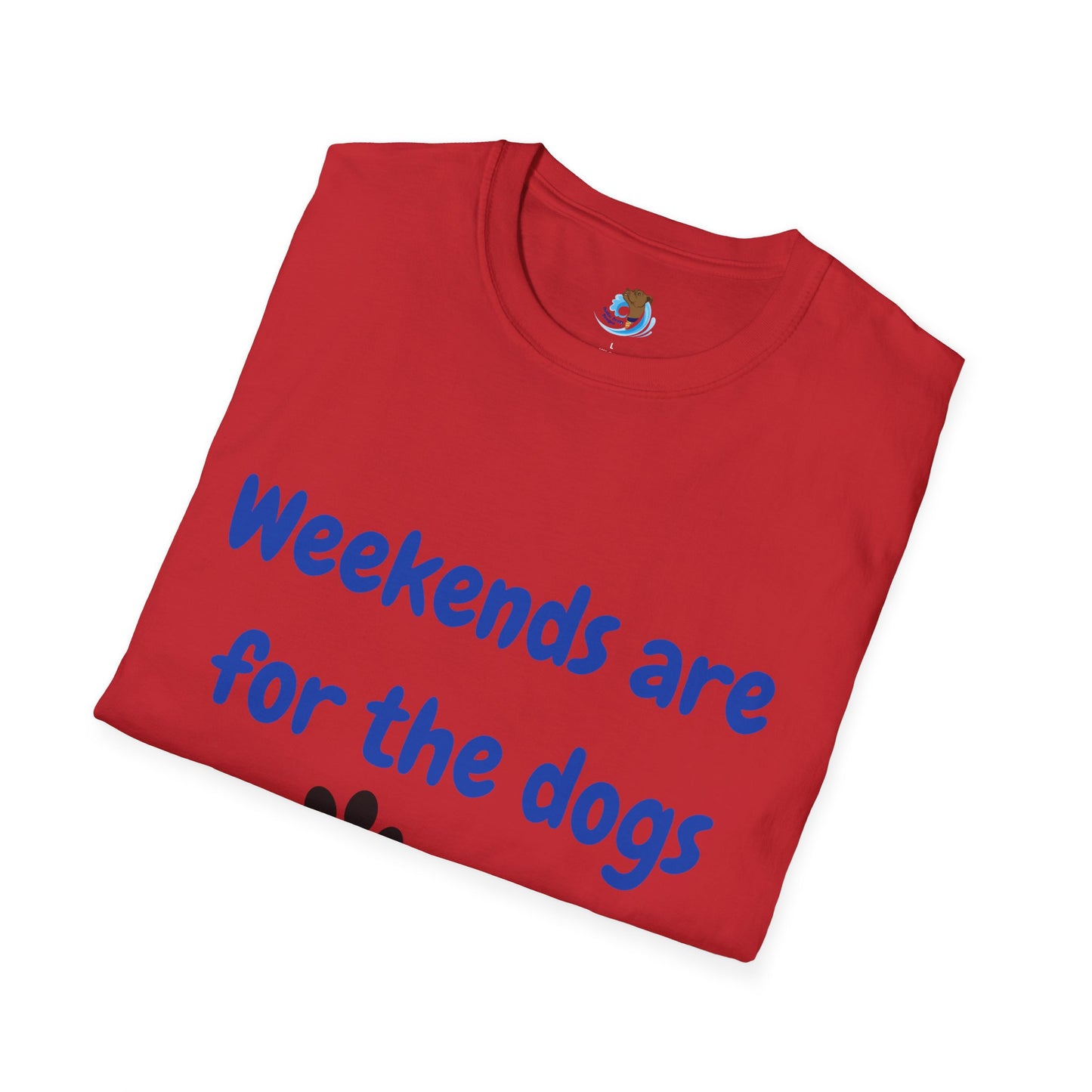 Weekends Are For The Dogs- Black & Blue- Unisex Softstyle T-Shirt