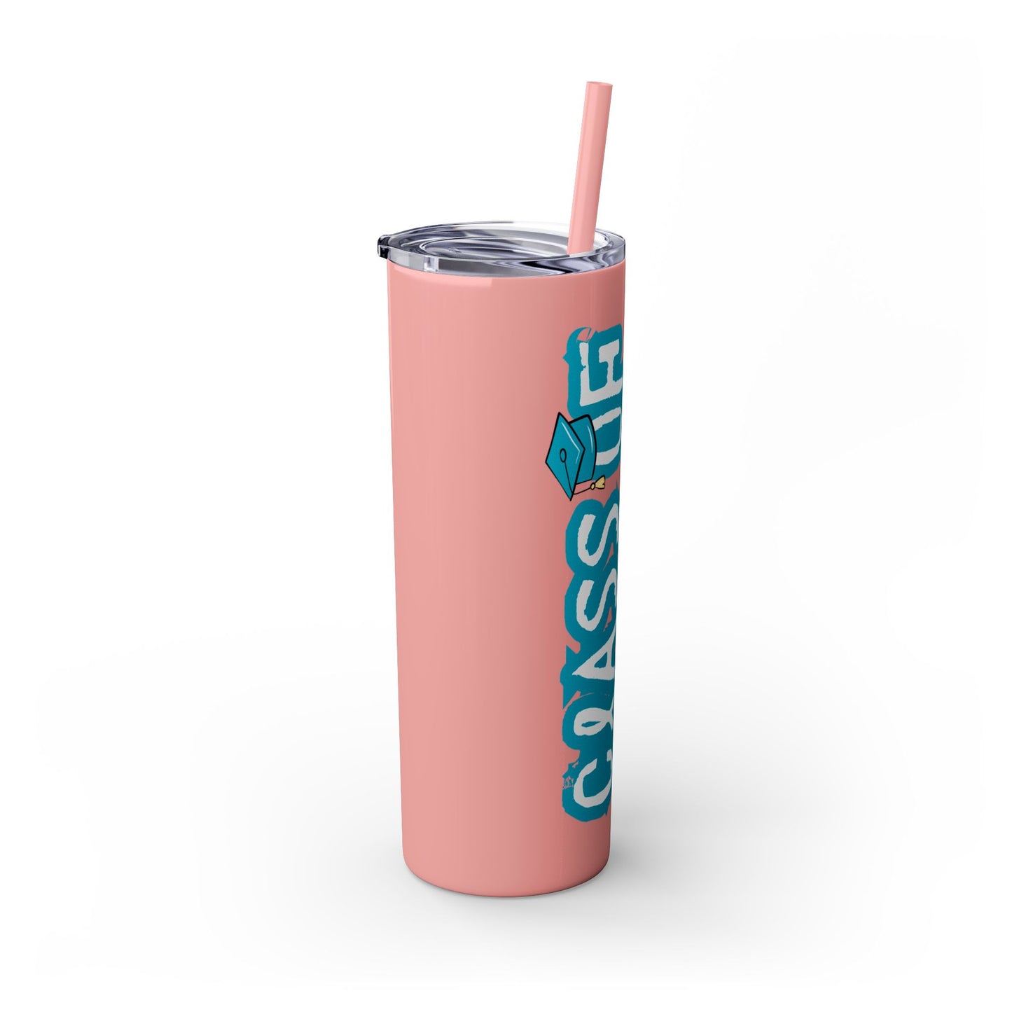 Class of 2024 Teal Skinny Tumbler with Straw, 20oz