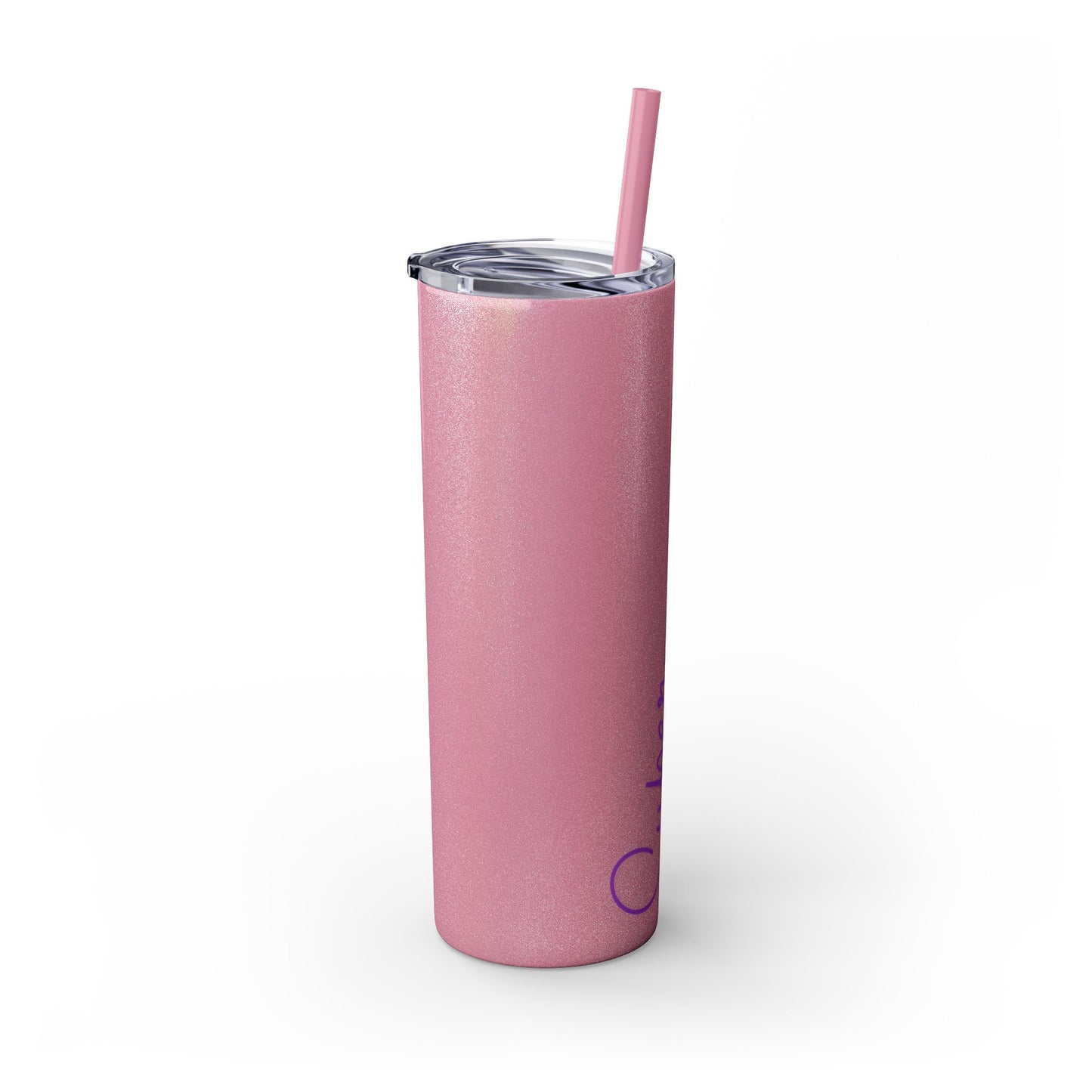 Super Aunt Purple Skinny Tumbler with Straw, 20oz