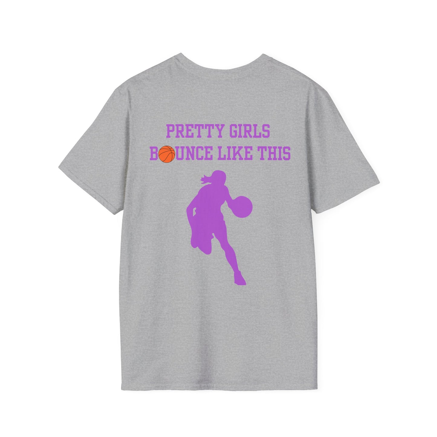 Pretty Girls Bounce Like This Purple Basketball Unisex Softstyle T-Shirt