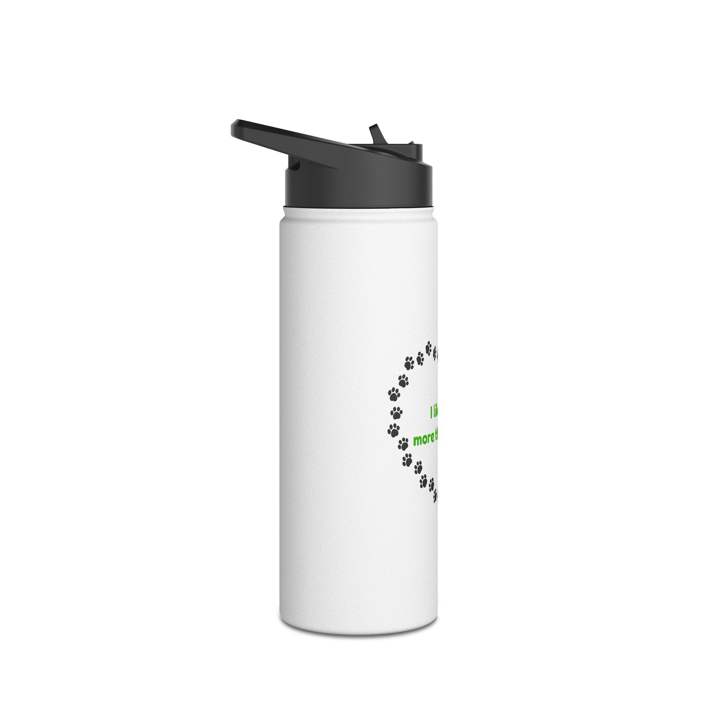 I Like Dogs More Than People Green Stainless Steel Water Bottle, Standard Lid