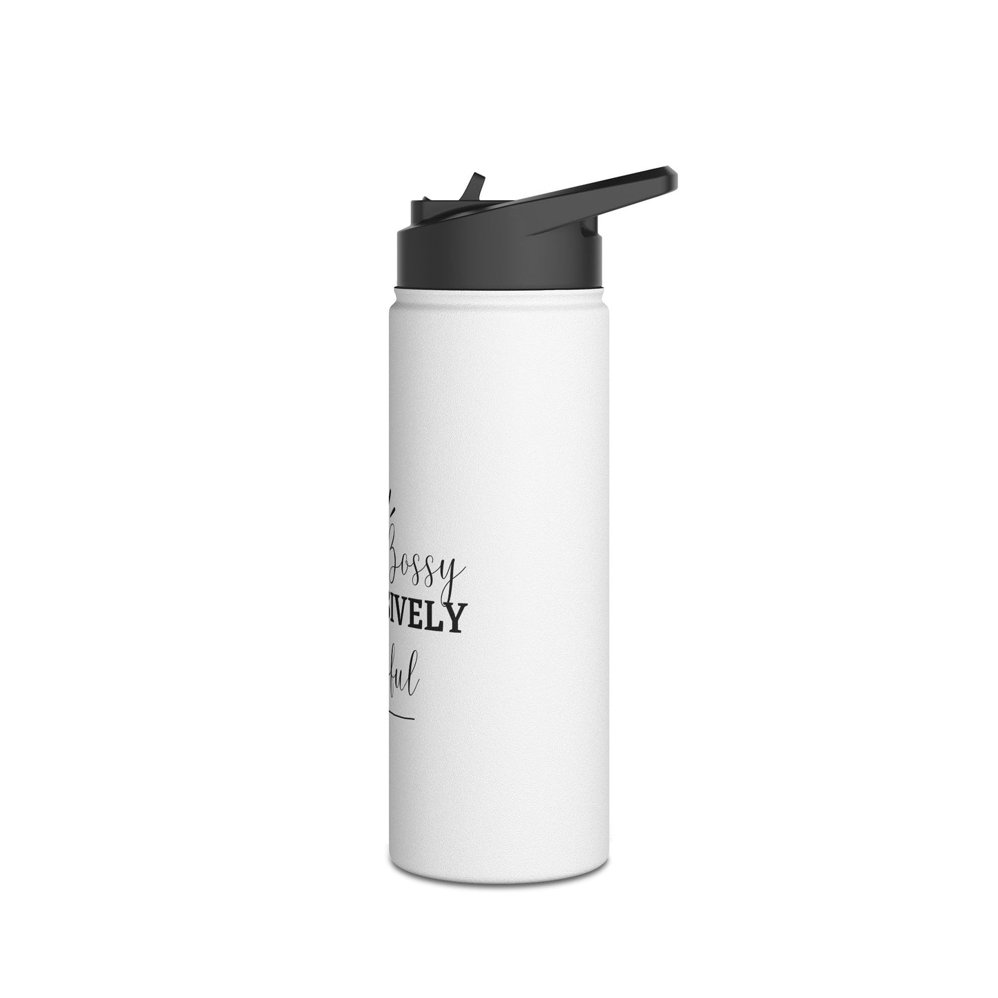 Not Bossy, Aggressively Helpful Stainless Steel Water Bottle, Standard Lid