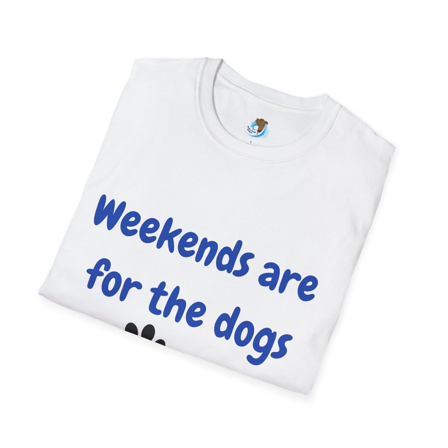 Weekends Are For The Dogs- Black & Blue- Unisex Softstyle T-Shirt