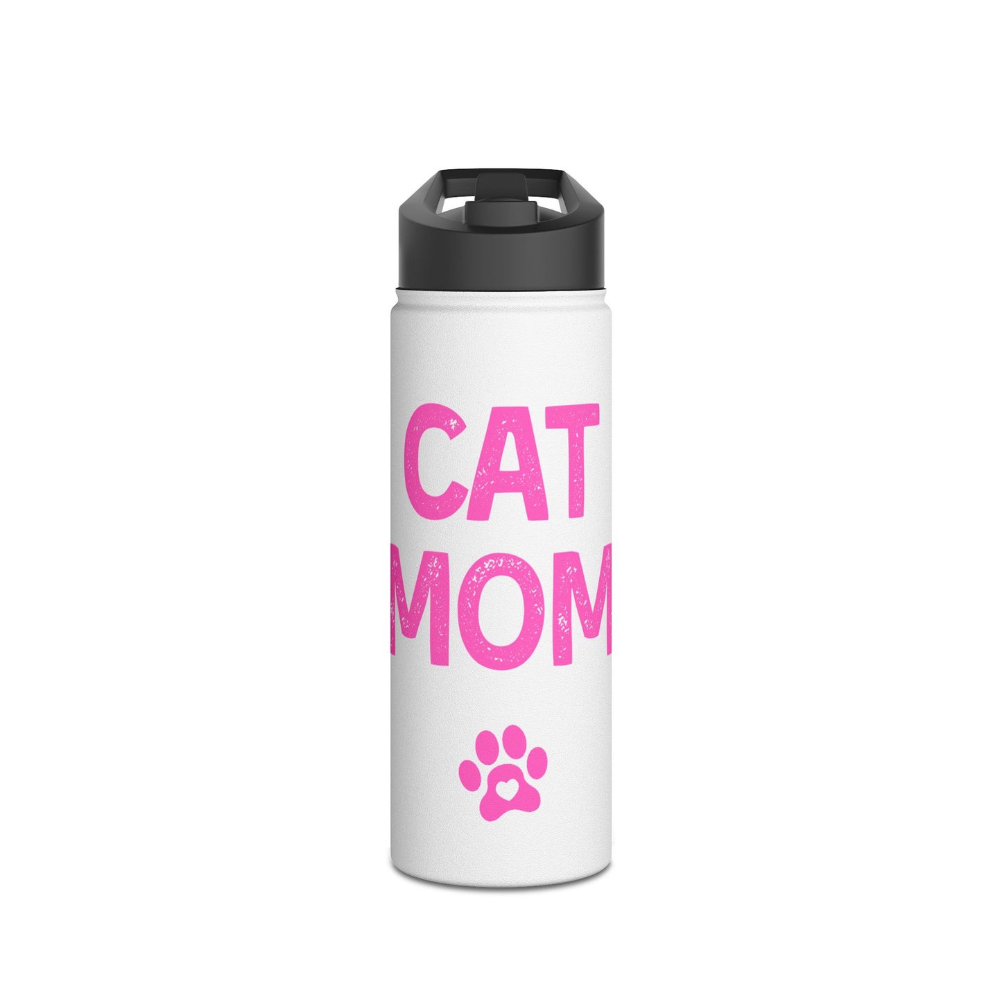 CAT MOM Stainless Steel Water Bottle, Standard Lid