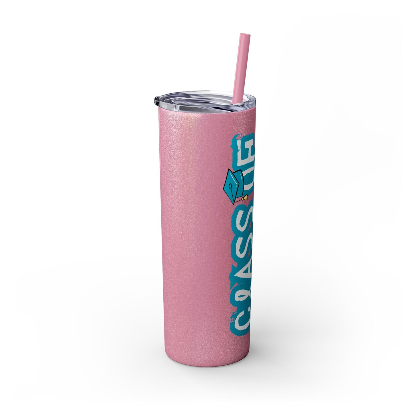 Class of 2024 Teal Skinny Tumbler with Straw, 20oz