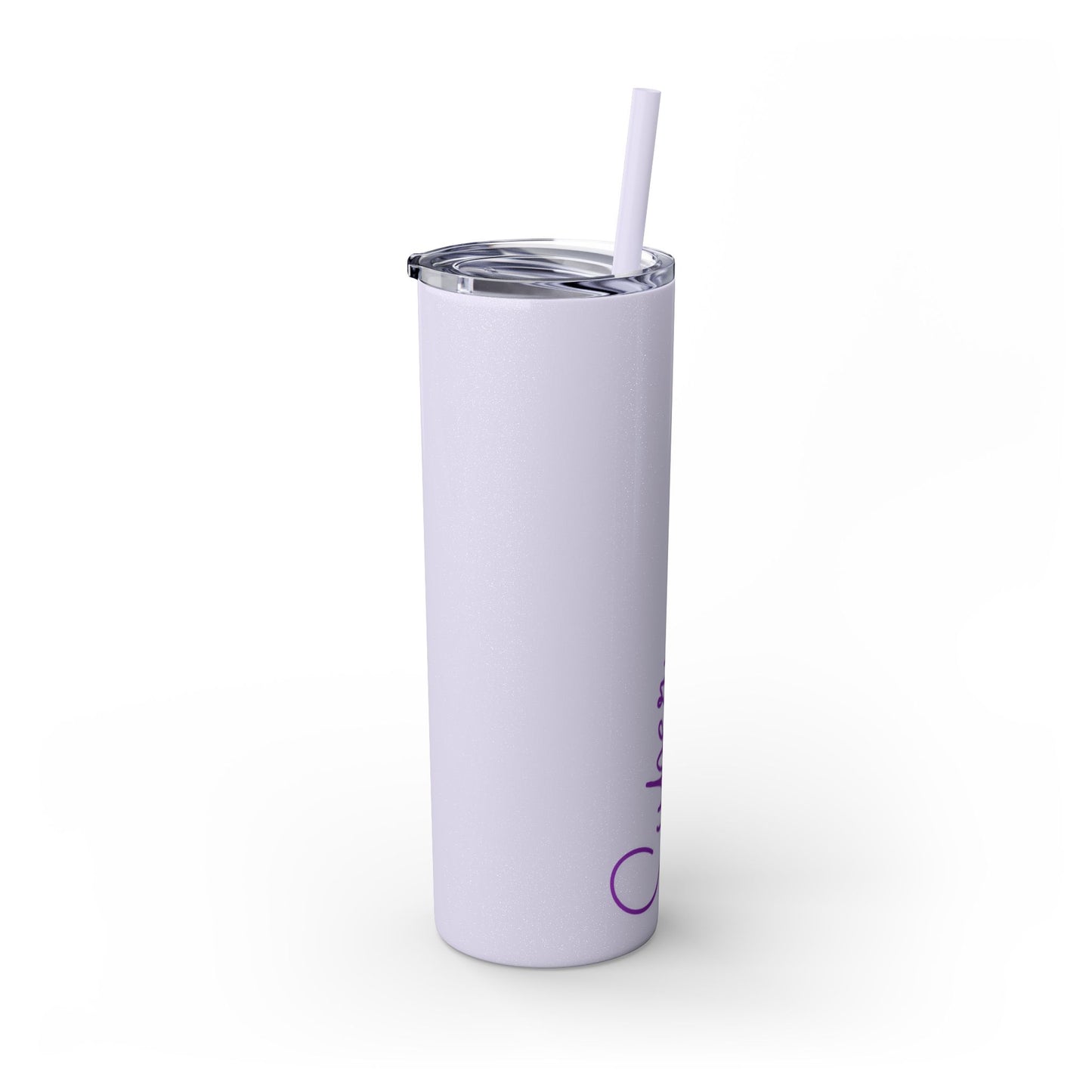 Super Aunt Purple Skinny Tumbler with Straw, 20oz