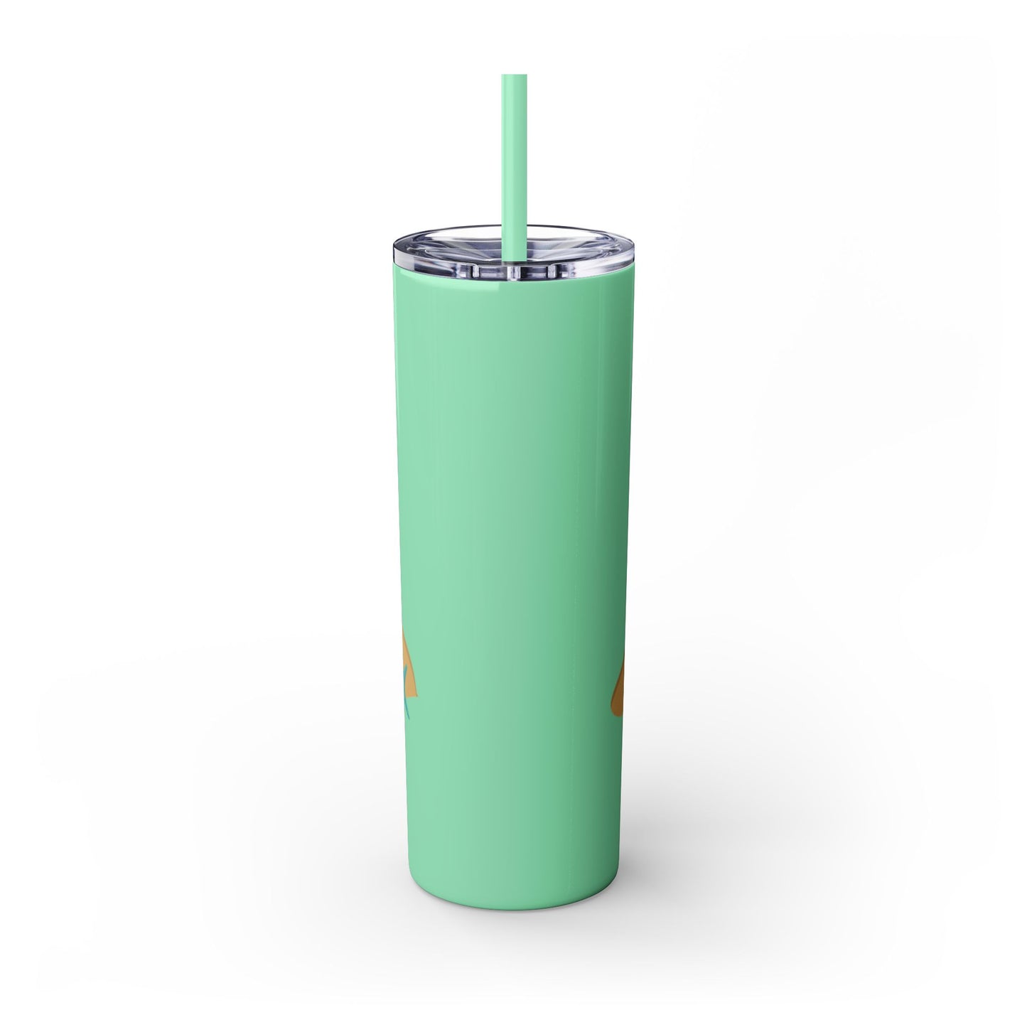 Beaching Not Teaching Skinny Tumbler with Straw, 20oz