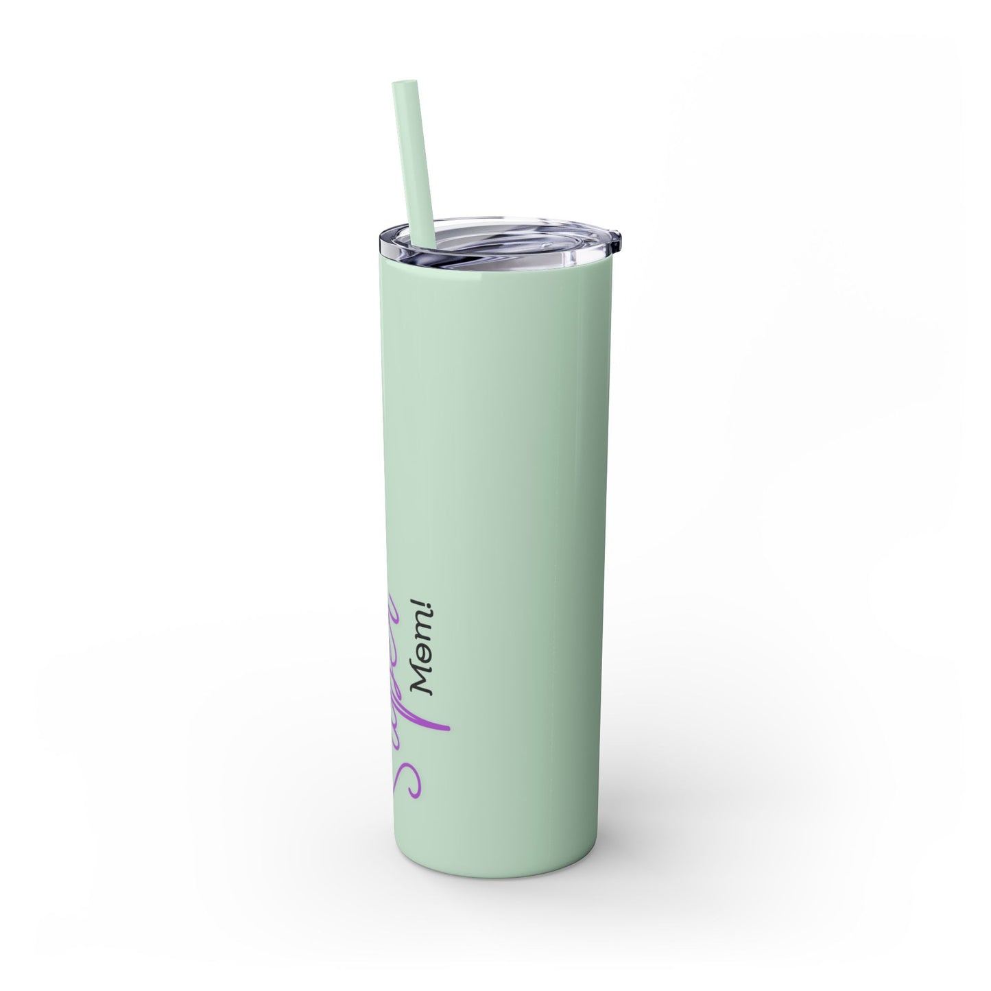 Super Mom Purple Skinny Tumbler with Straw, 20oz