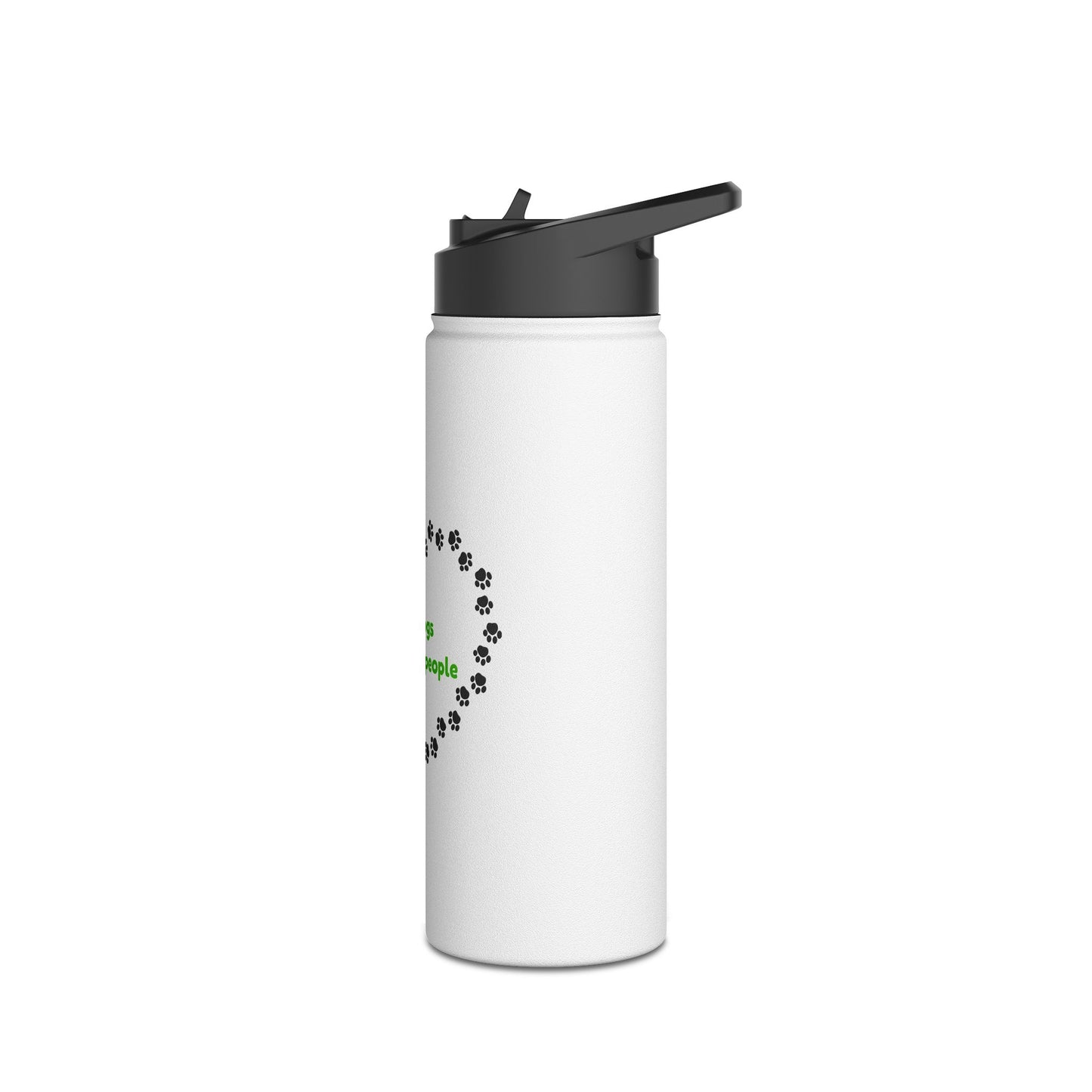 I Like Dogs More Than People Green Stainless Steel Water Bottle, Standard Lid