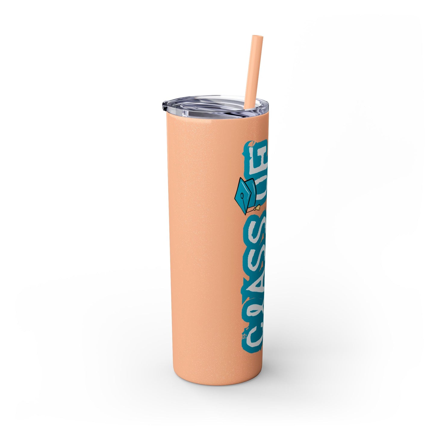 Class of 2024 Teal Skinny Tumbler with Straw, 20oz