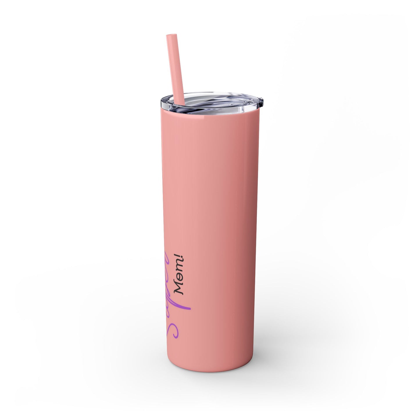 Super Mom Purple Skinny Tumbler with Straw, 20oz