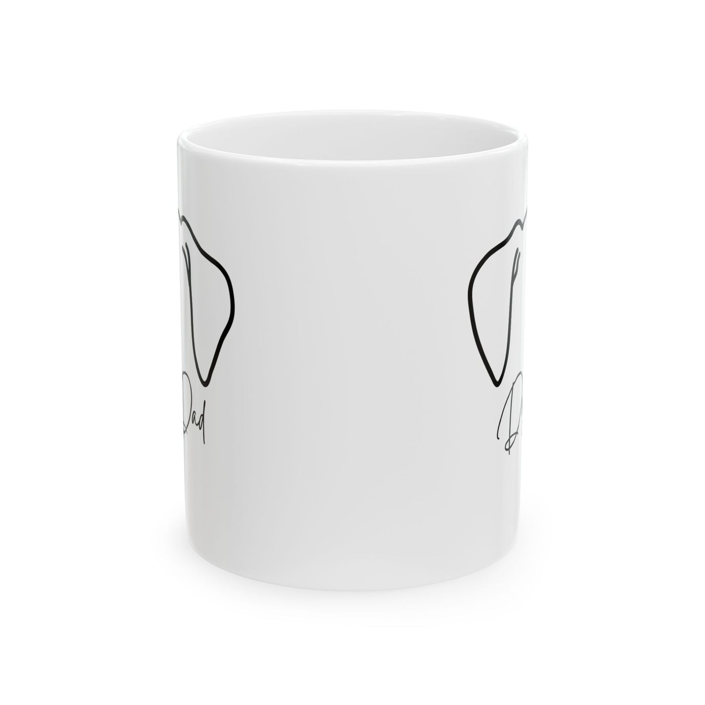 Dog Dad- Script- Ceramic Mug, 11oz