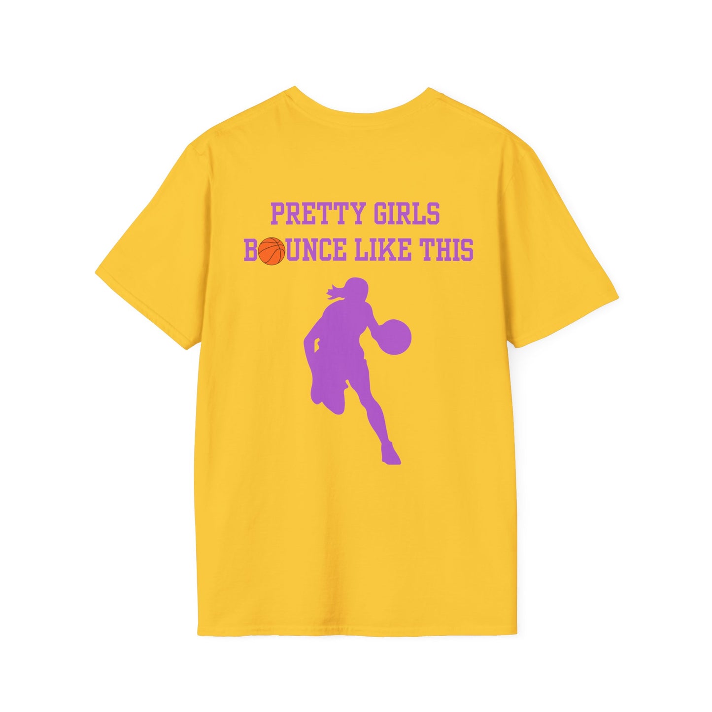 Pretty Girls Bounce Like This Purple Basketball Unisex Softstyle T-Shirt