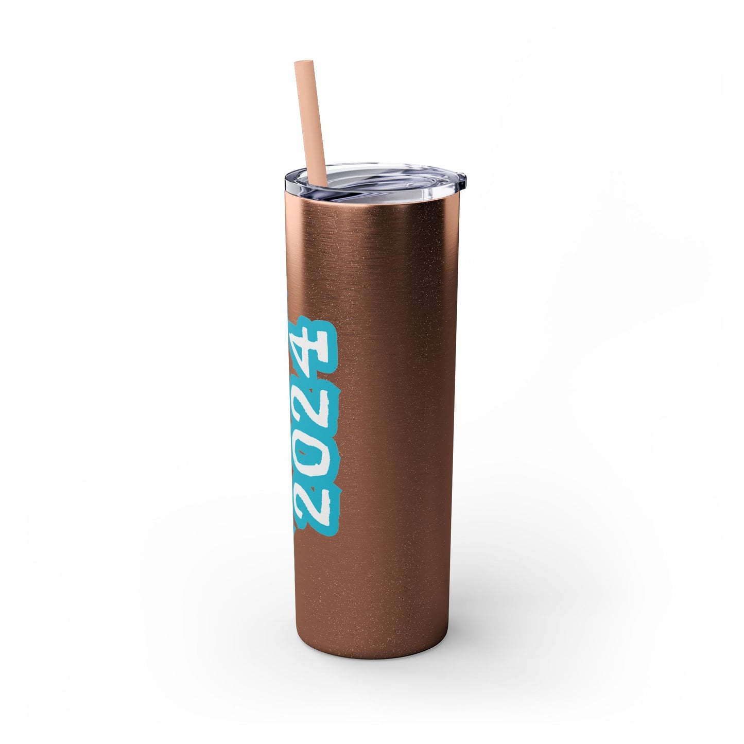 Class of 2024 Teal Skinny Tumbler with Straw, 20oz