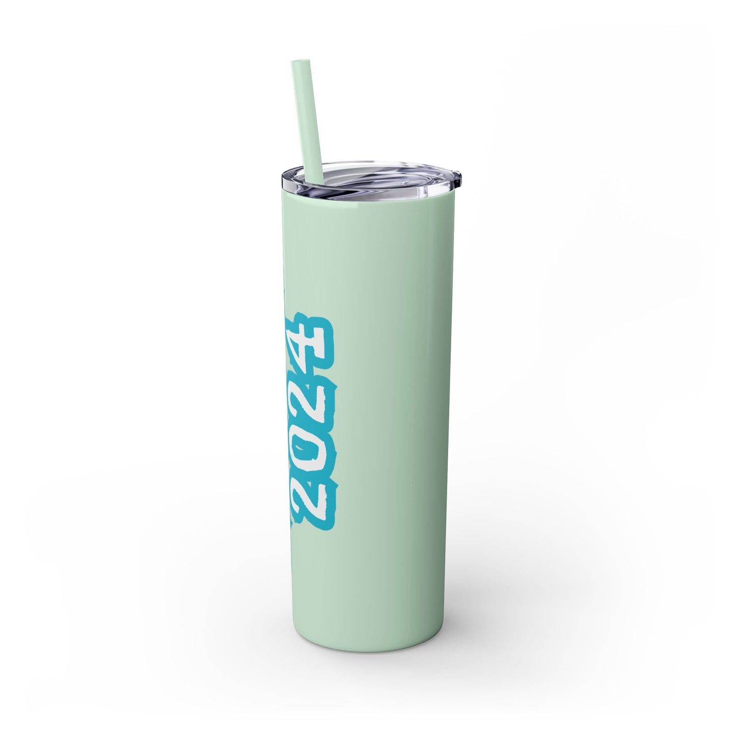 Class of 2024 Teal Skinny Tumbler with Straw, 20oz