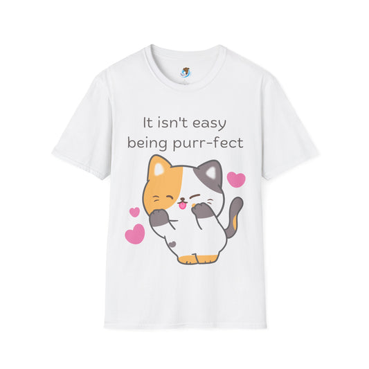 It Isn't Easy Being Purr-fect- Black- Unisex Softstyle T-Shirt