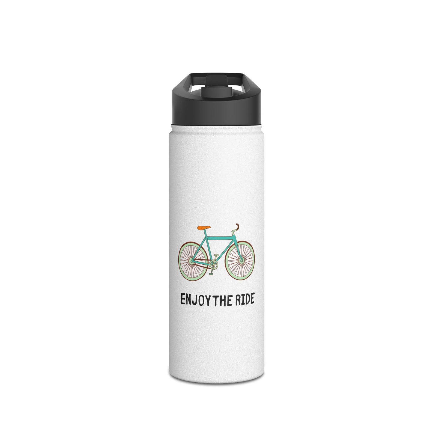 ENJOY THE RIDE Stainless Steel Water Bottle, Standard Lid