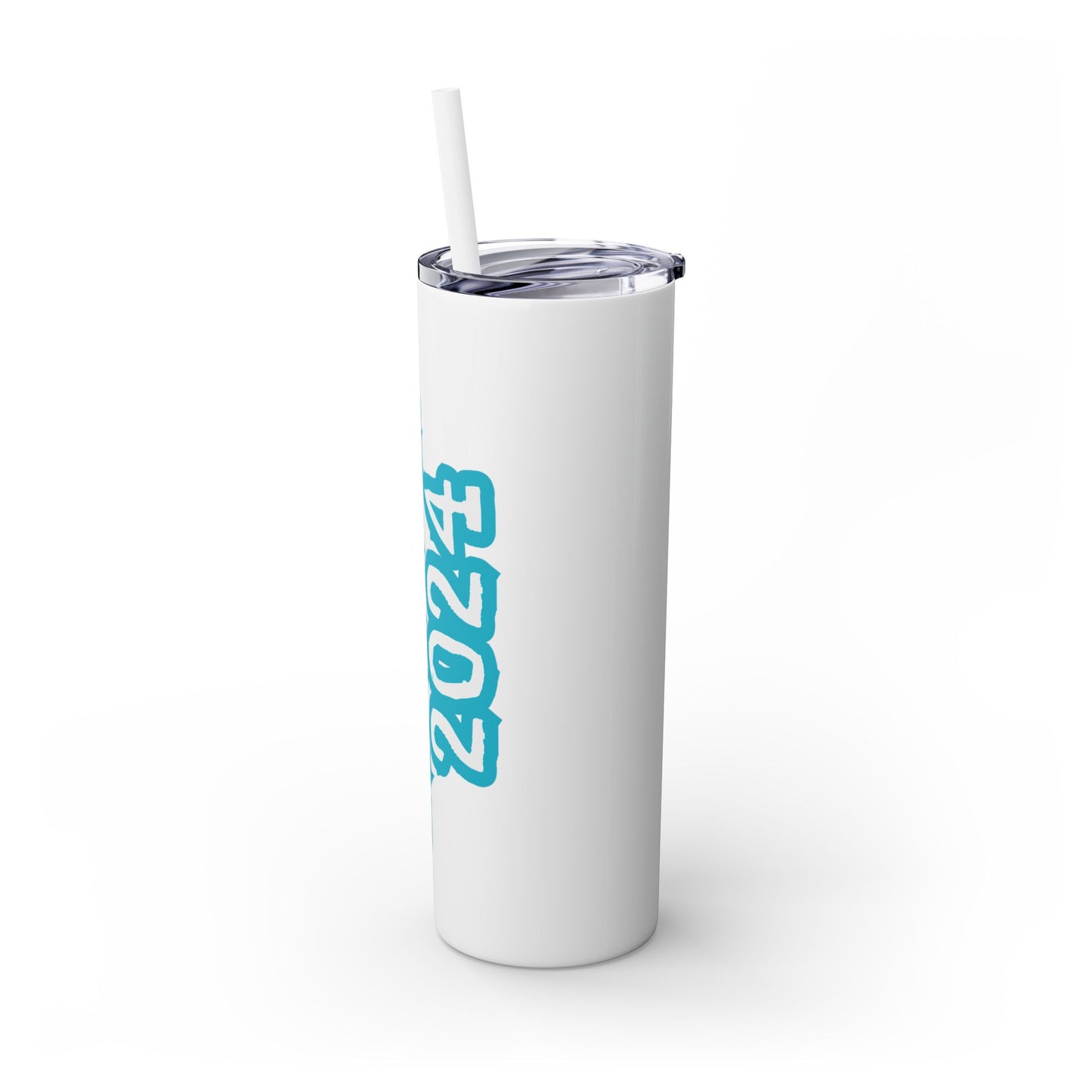 Class of 2024 Teal Skinny Tumbler with Straw, 20oz