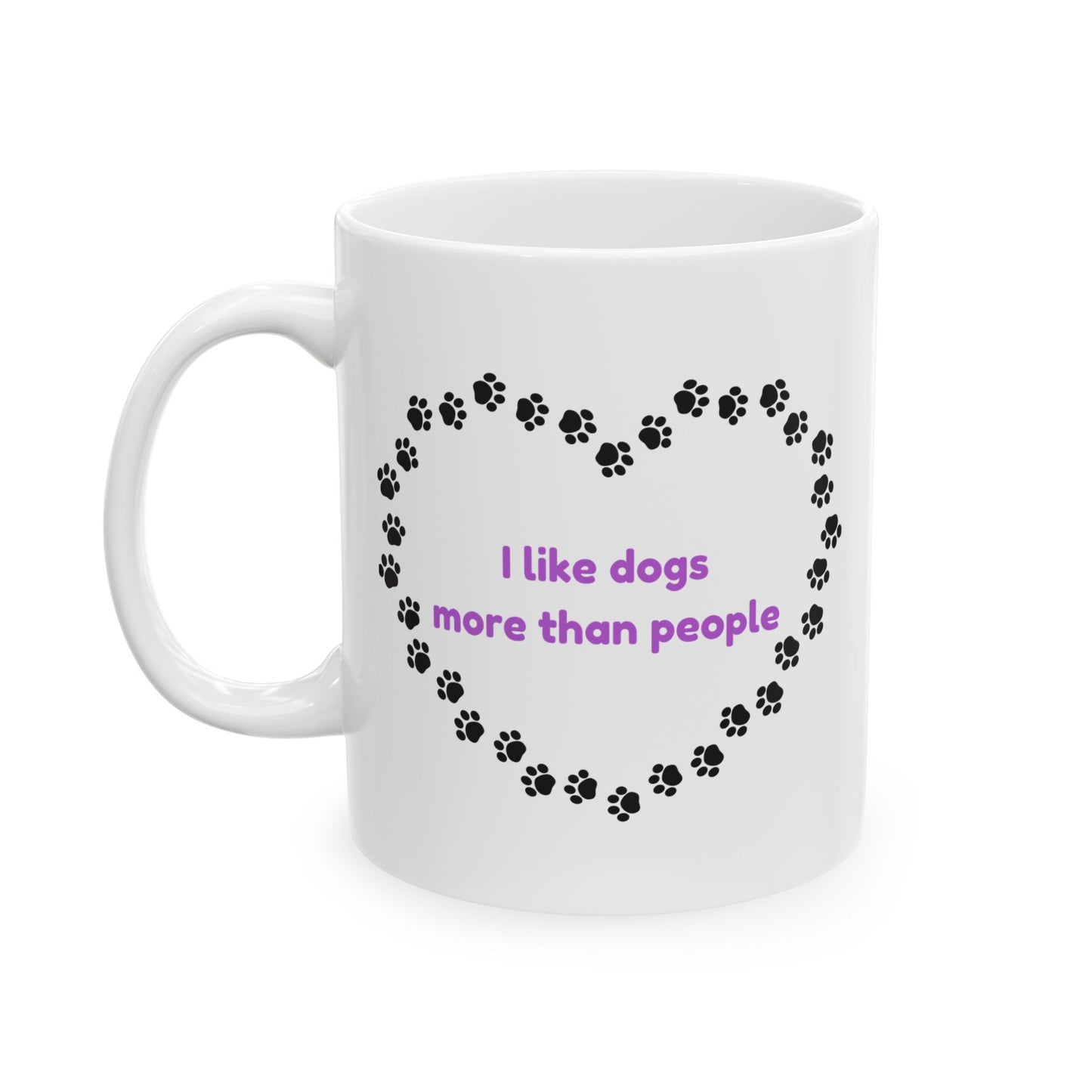 I Like Dogs More Than People Purple Ceramic Mug, 11oz