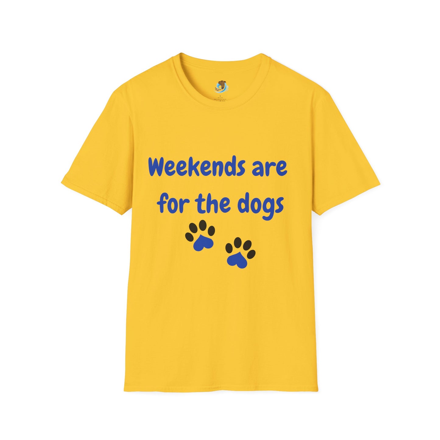 Weekends Are For The Dogs- Black & Blue- Unisex Softstyle T-Shirt