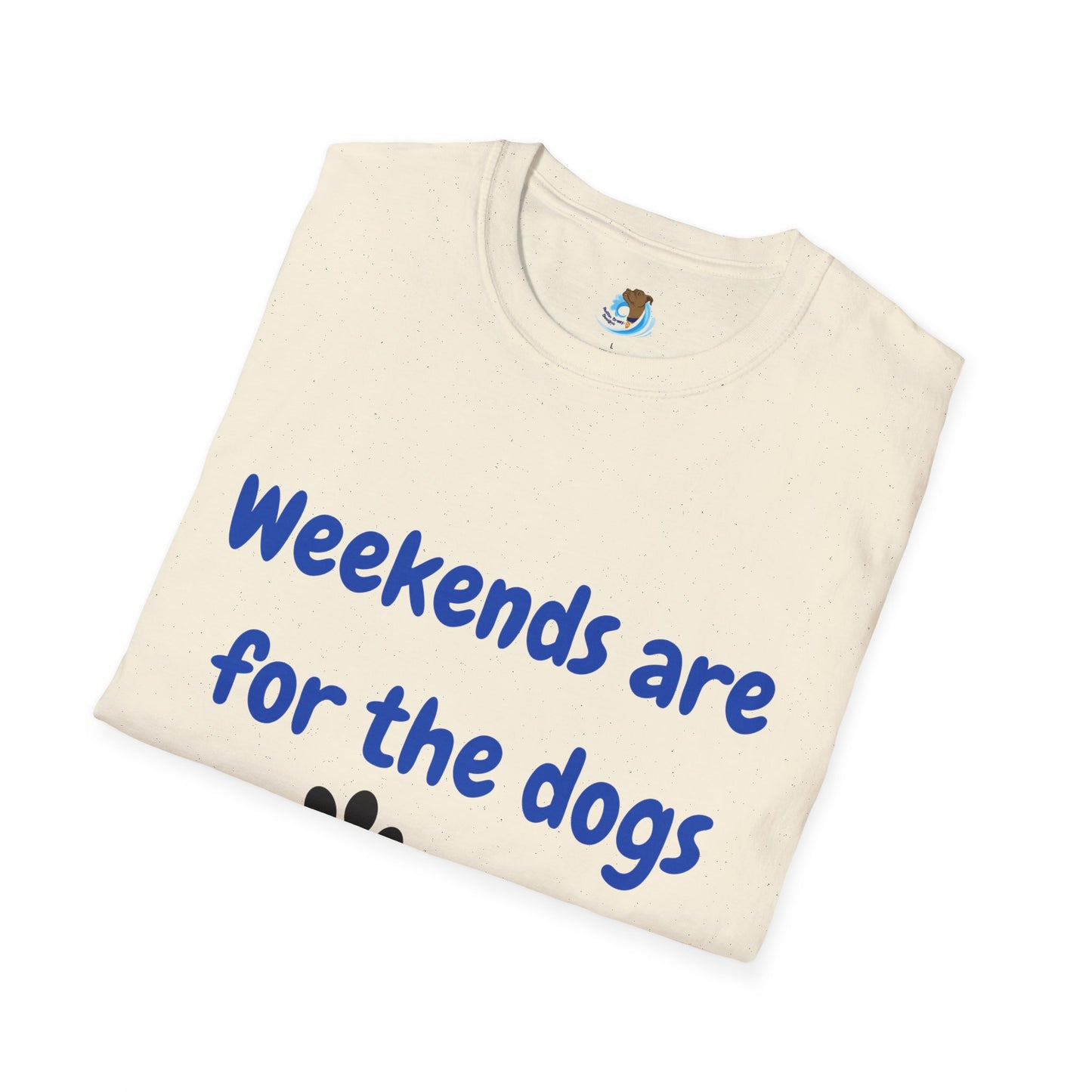 Weekends Are For The Dogs- Black & Blue- Unisex Softstyle T-Shirt