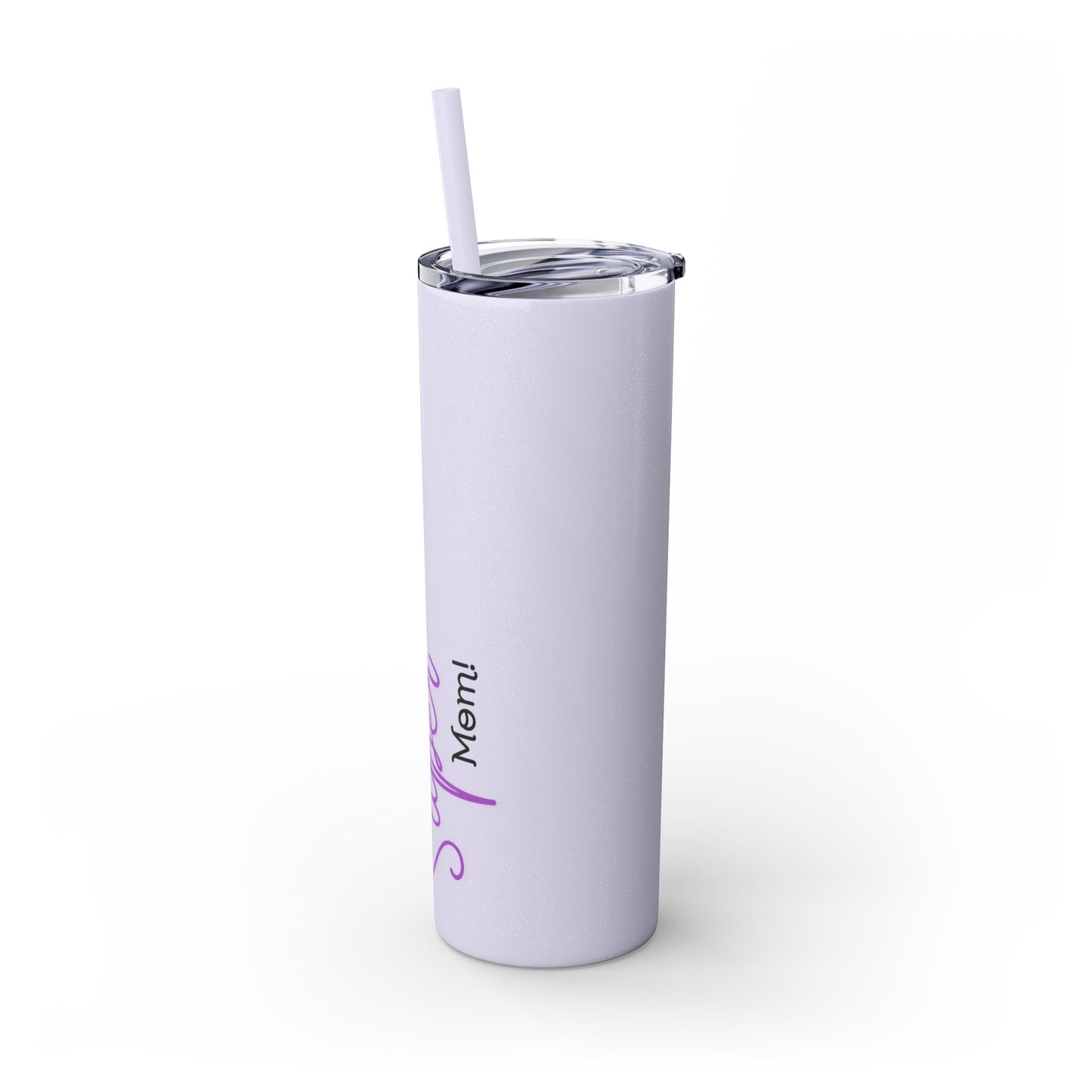 Super Mom Purple Skinny Tumbler with Straw, 20oz