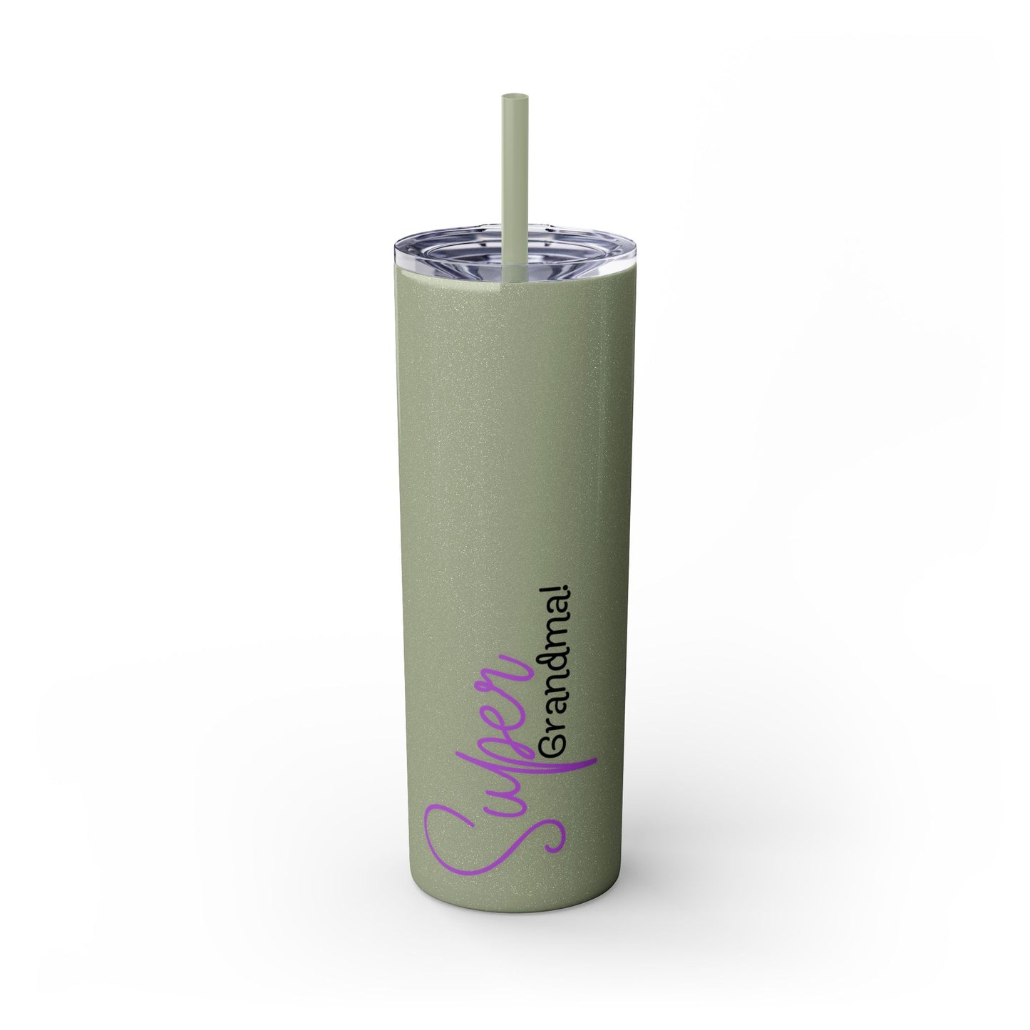 Super Grandma Purple Skinny Tumbler with Straw, 20oz