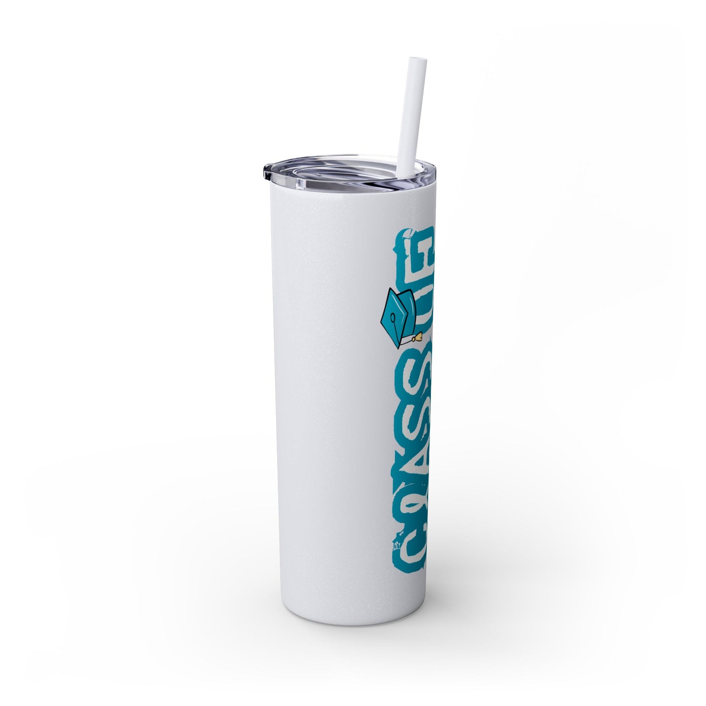 Class of 2024 Teal Skinny Tumbler with Straw, 20oz