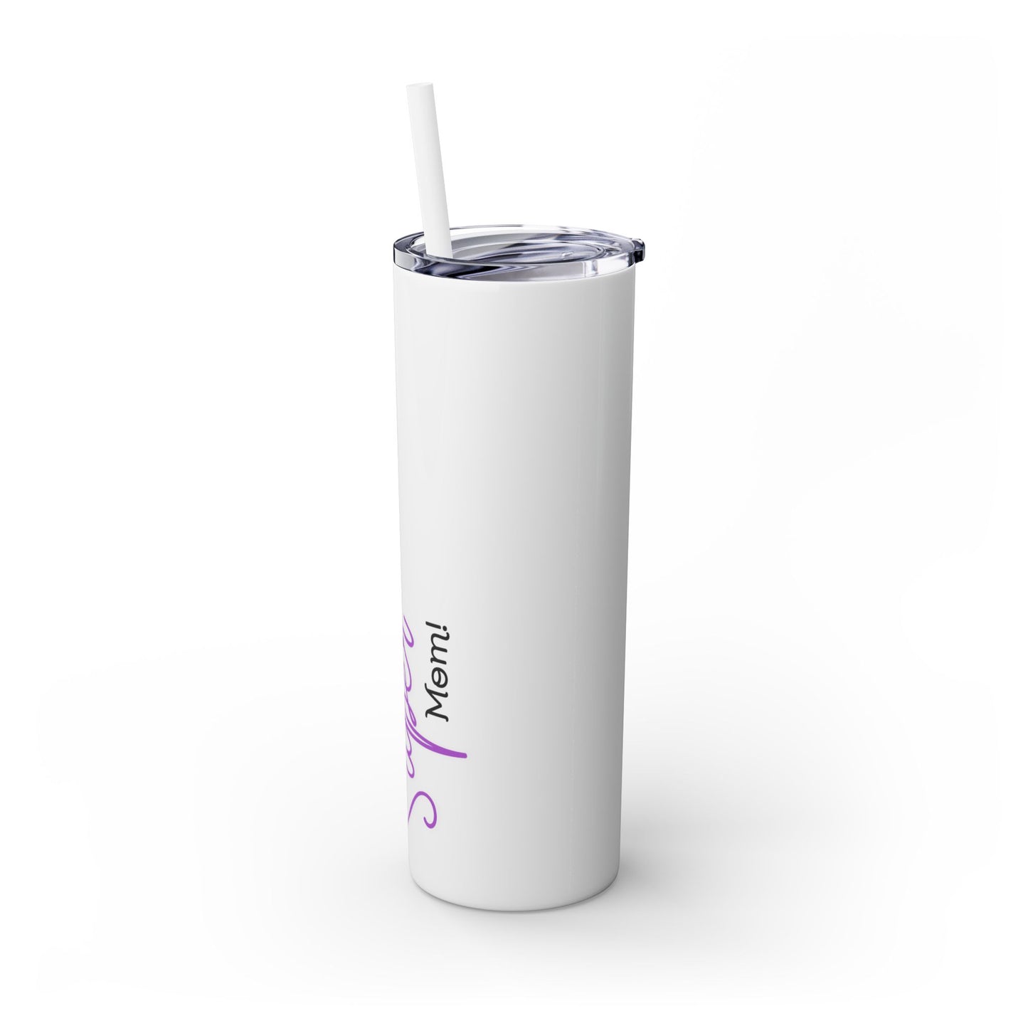 Super Mom Purple Skinny Tumbler with Straw, 20oz