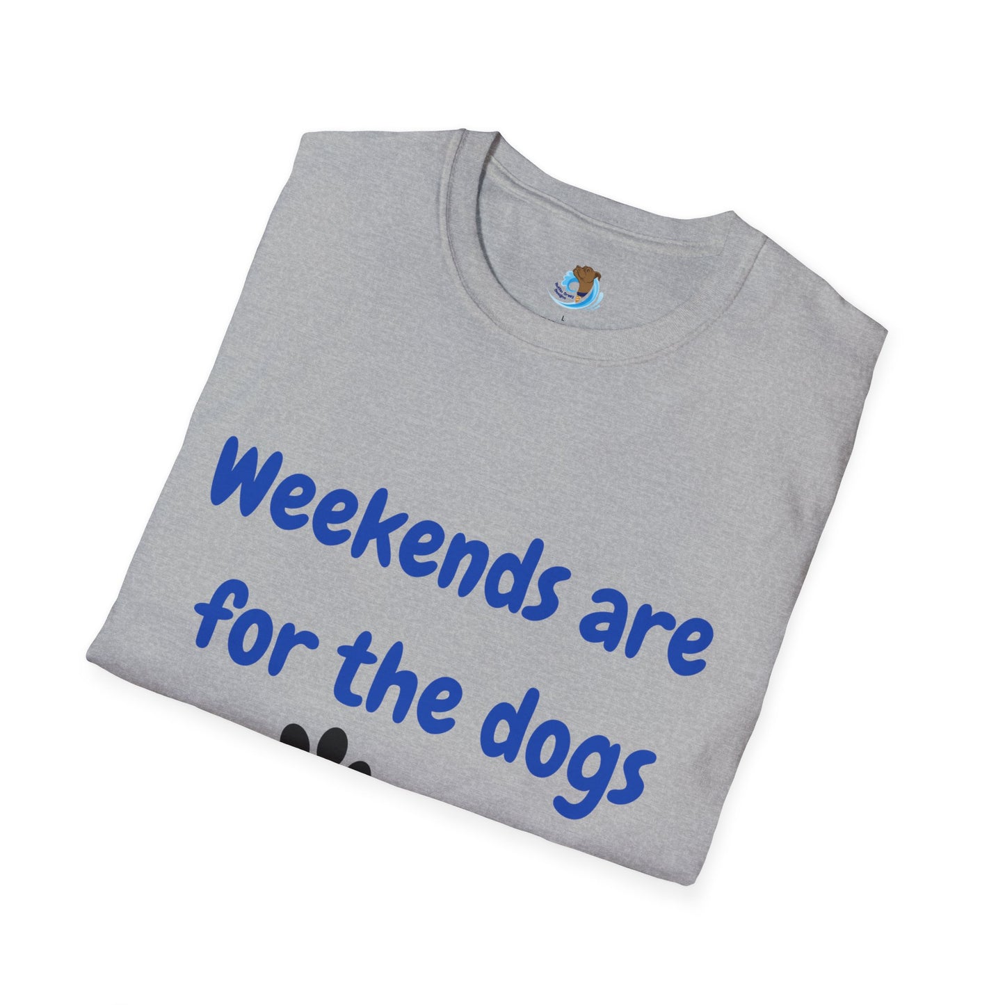 Weekends Are For The Dogs- Black & Blue- Unisex Softstyle T-Shirt