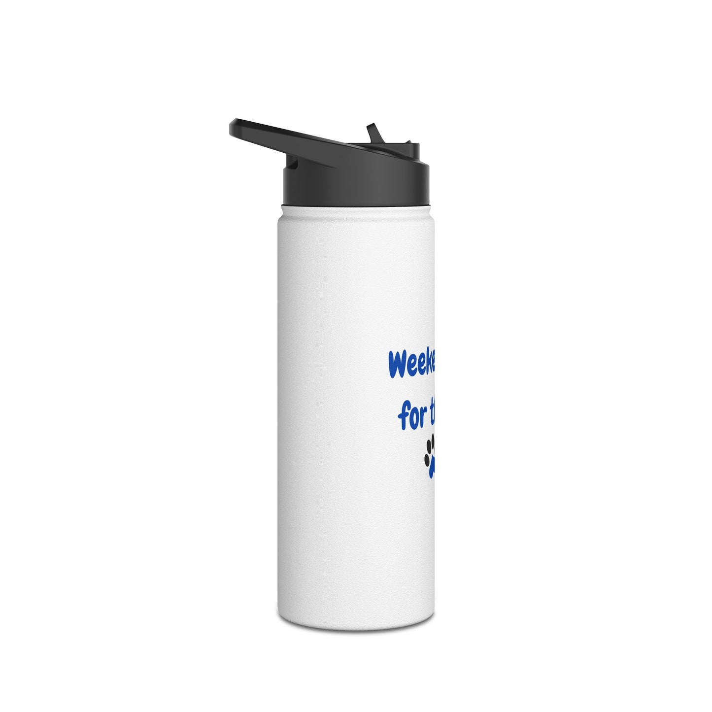 Weekends Are For The Dogs- Blue/Black-Stainless Steel Water Bottle, Standard Lid