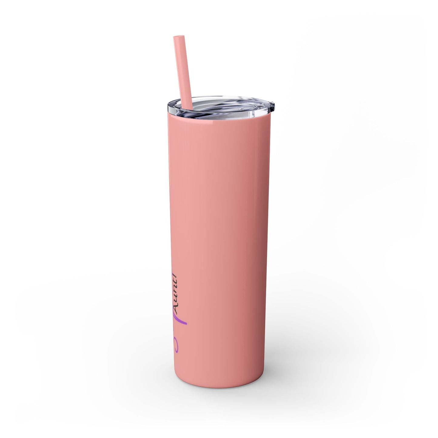 Super Aunt Purple Skinny Tumbler with Straw, 20oz