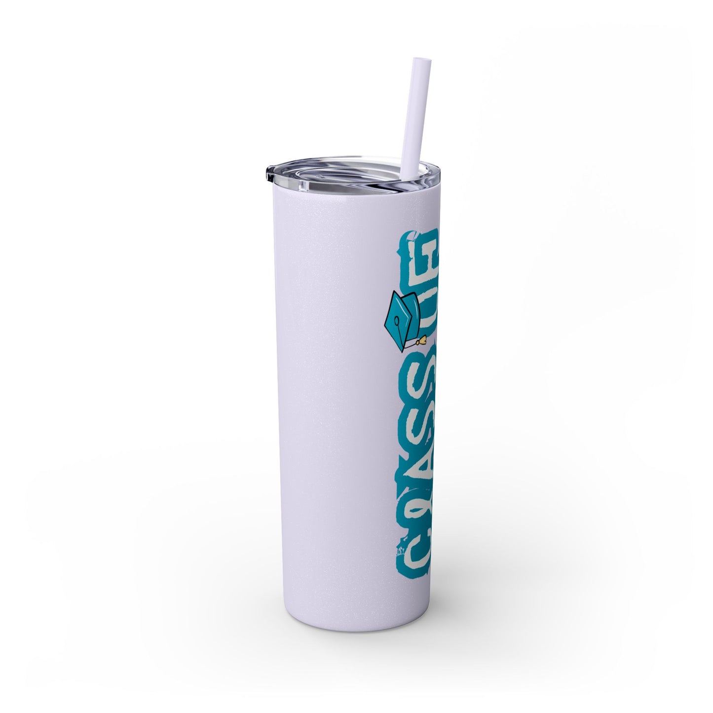 Class of 2024 Teal Skinny Tumbler with Straw, 20oz