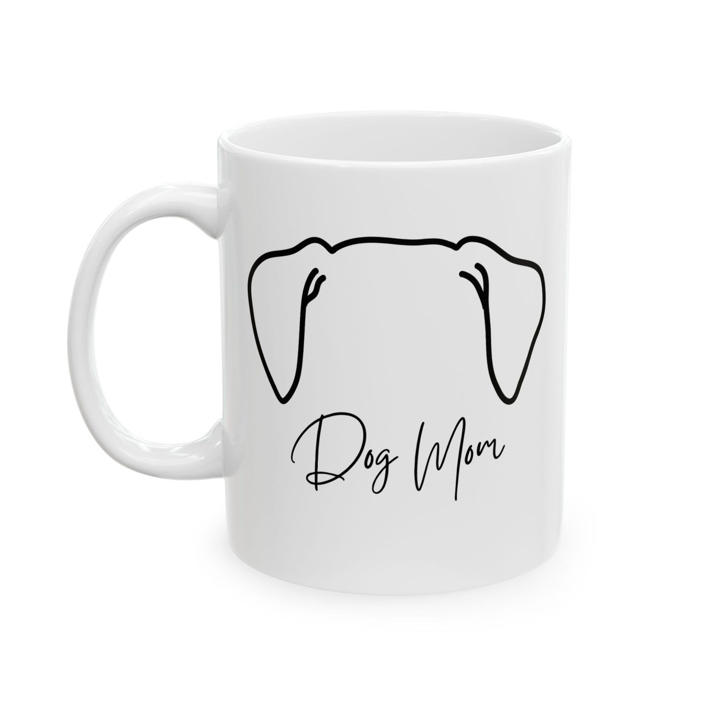 Dog Mom - Script- Ceramic Mug, 11oz