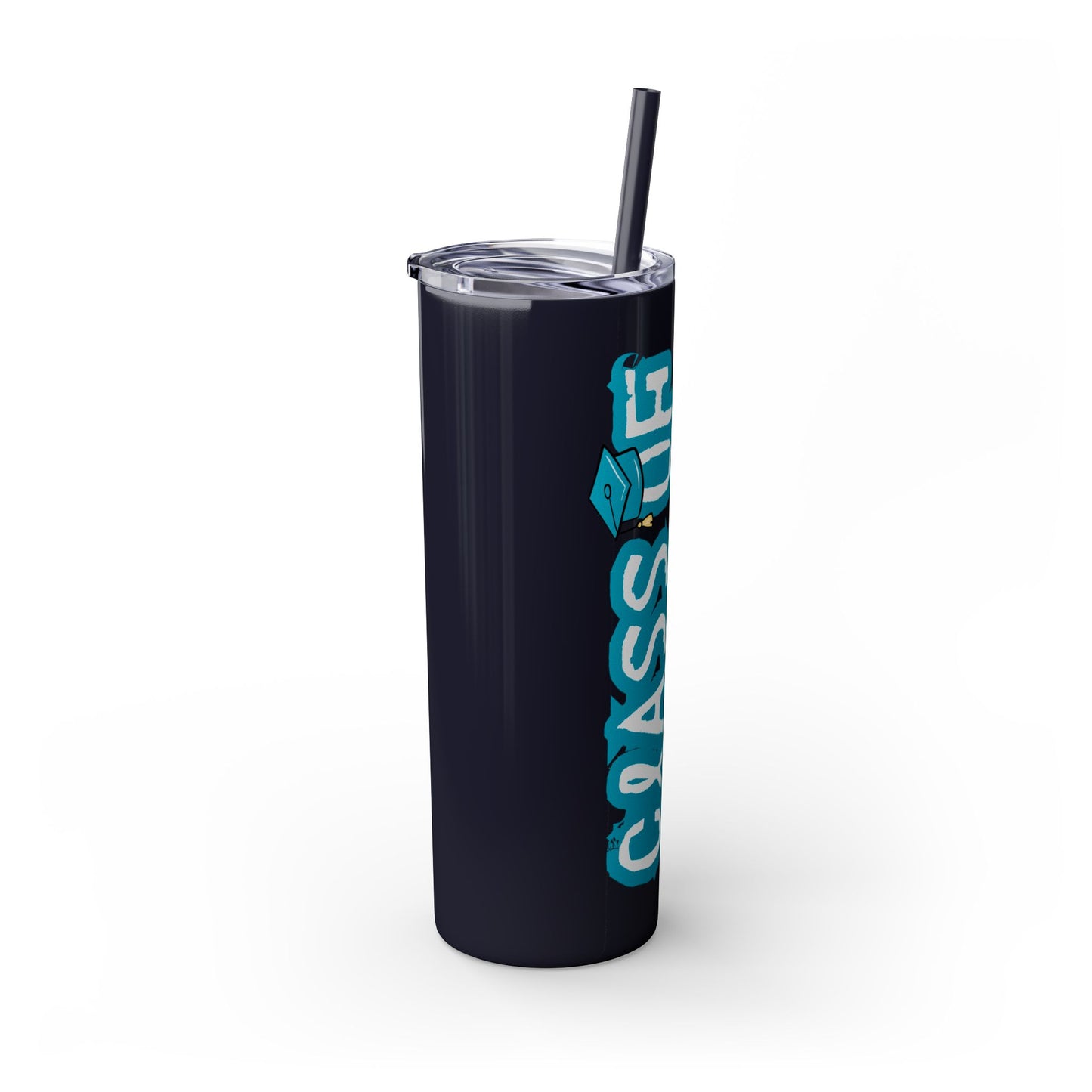 Class of 2024 Teal Skinny Tumbler with Straw, 20oz