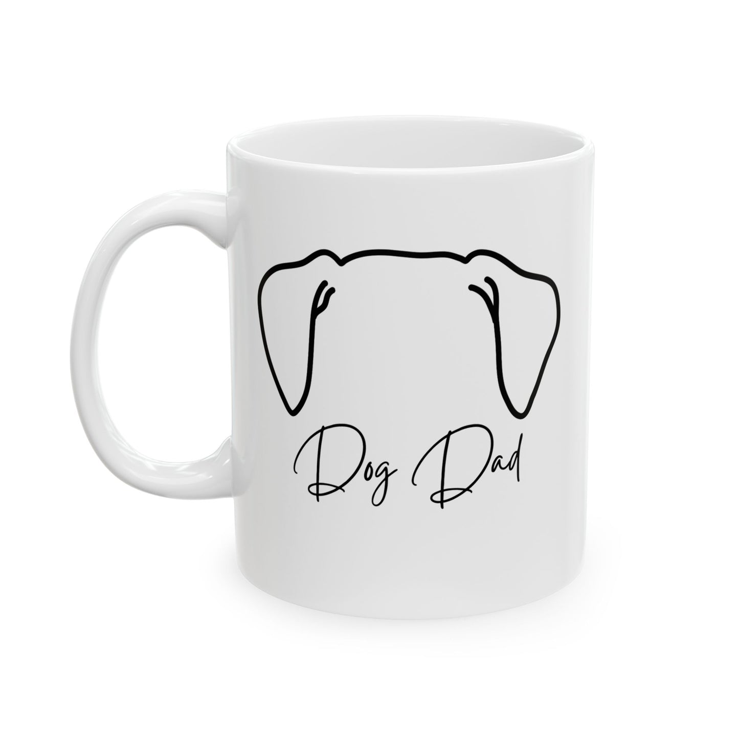 Dog Dad- Script- Ceramic Mug, 11oz