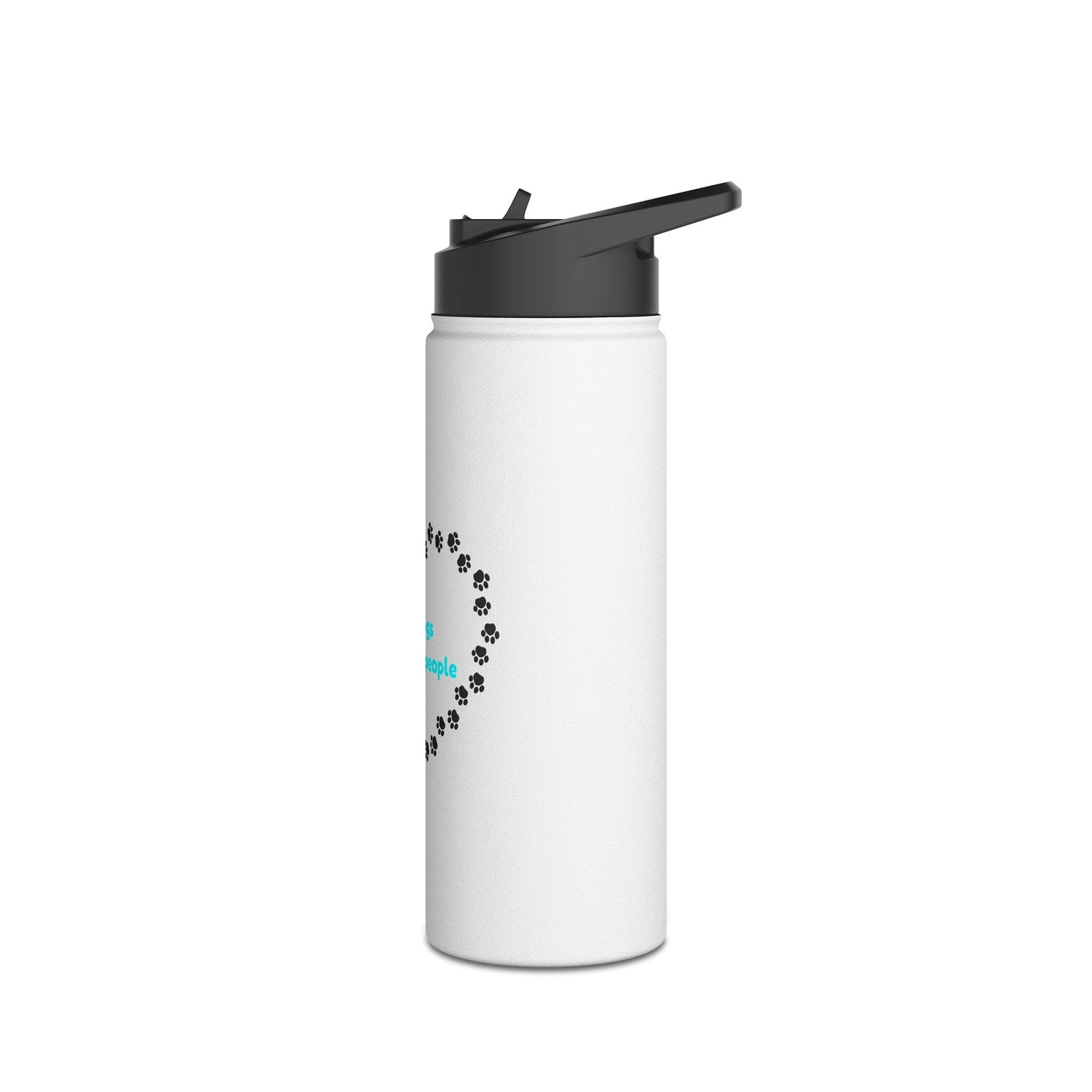 I Like Dogs More Than People Turquoise Stainless Steel Water Bottle, Standard Lid