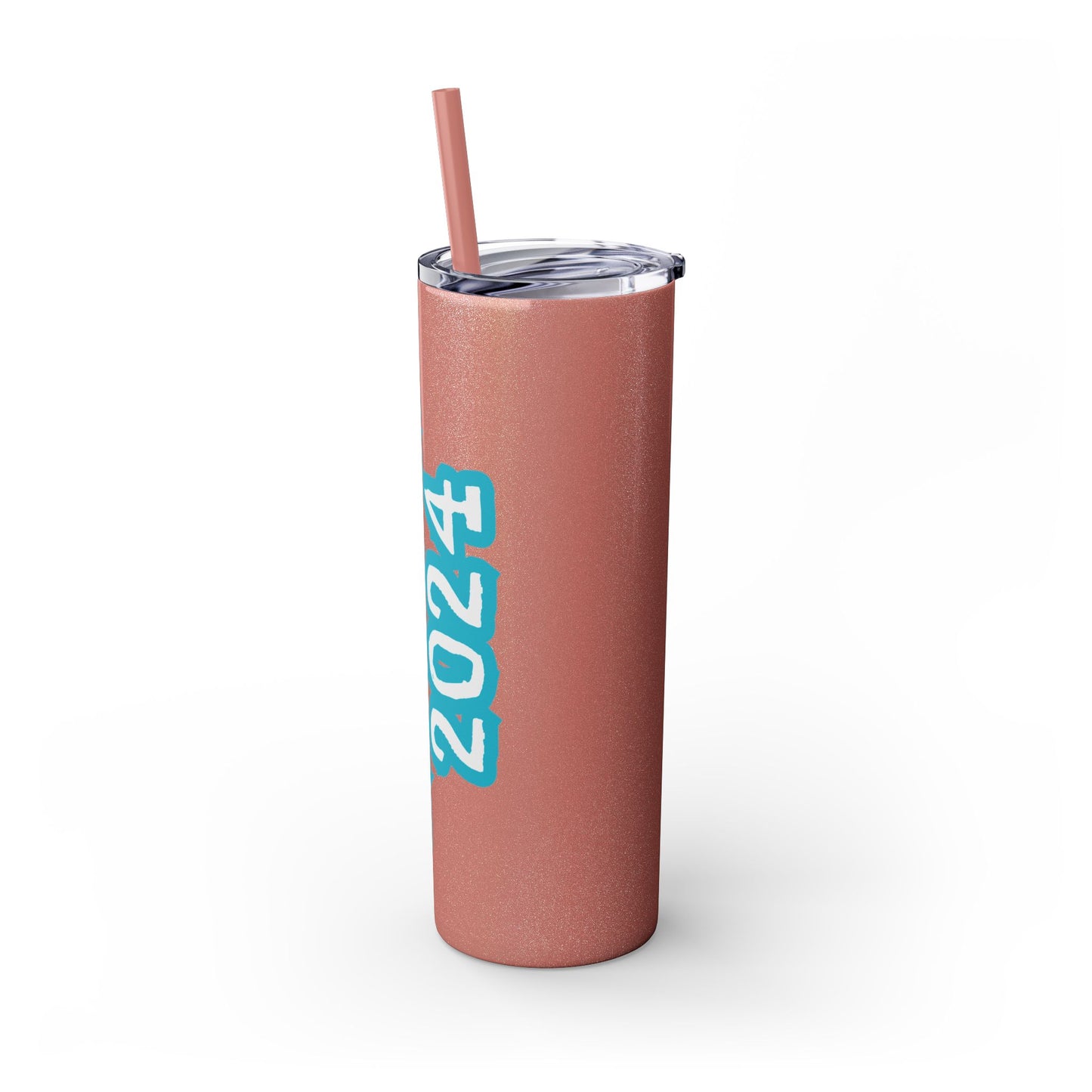 Class of 2024 Teal Skinny Tumbler with Straw, 20oz