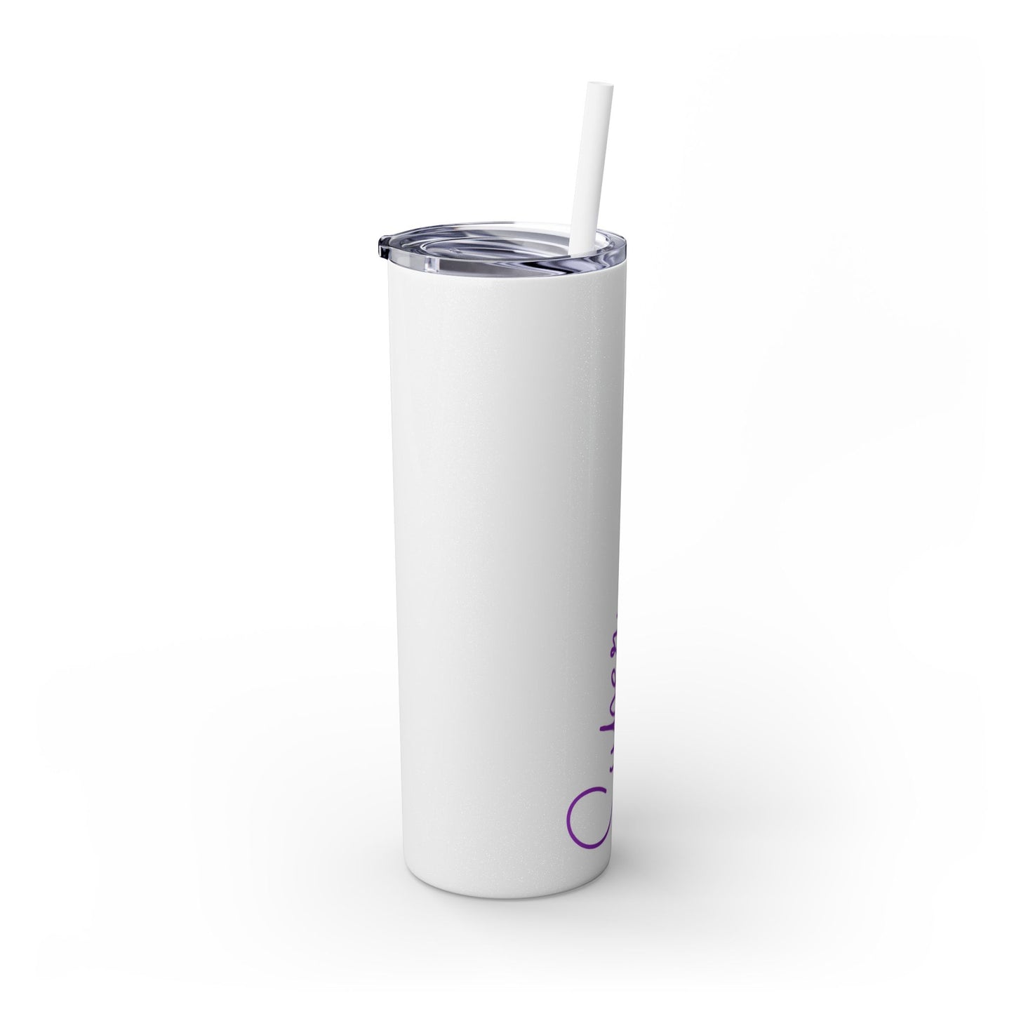 Super Aunt Purple Skinny Tumbler with Straw, 20oz