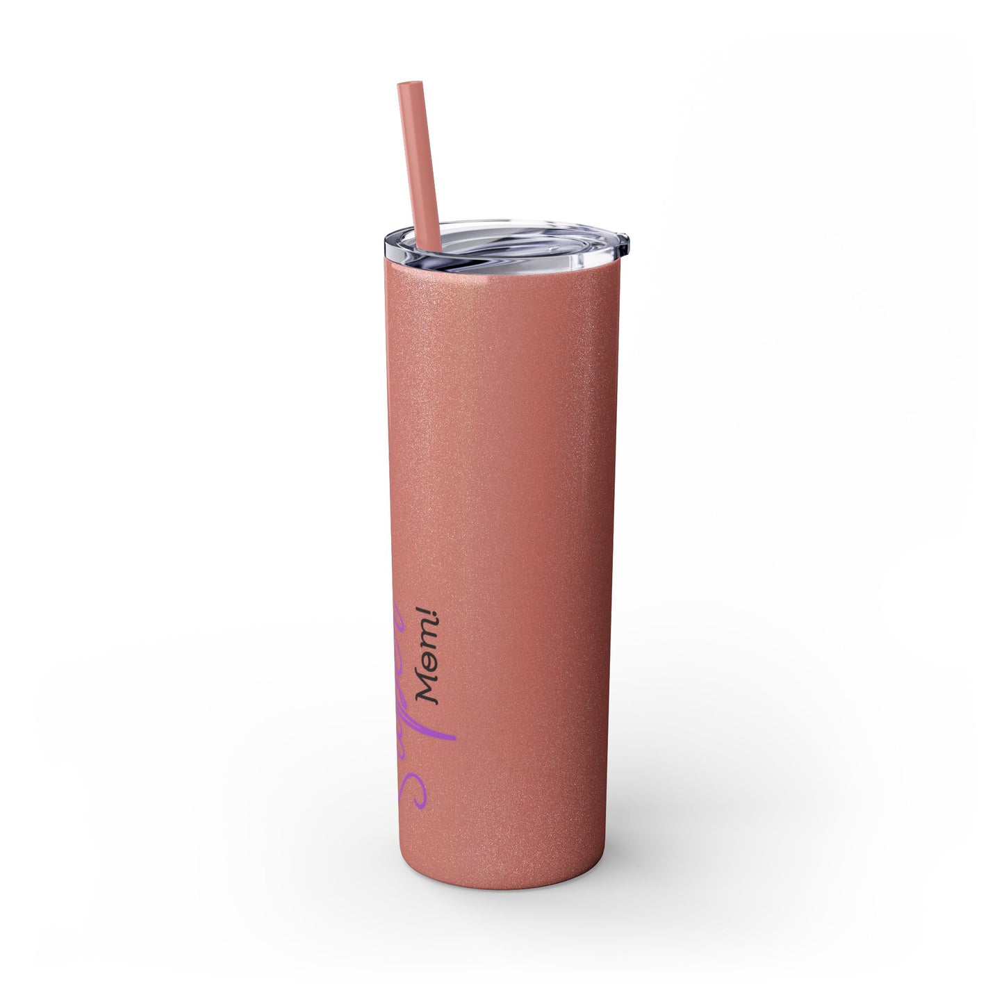 Super Mom Purple Skinny Tumbler with Straw, 20oz