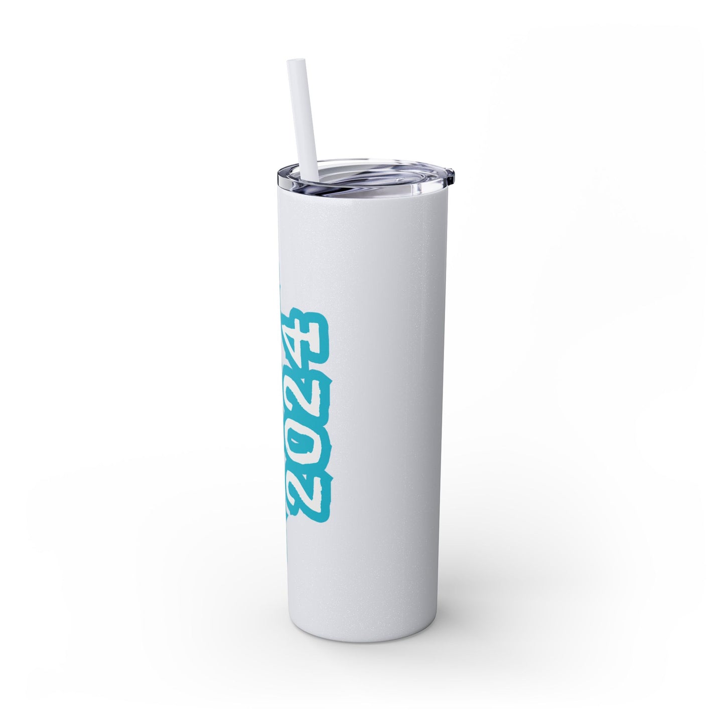 Class of 2024 Teal Skinny Tumbler with Straw, 20oz