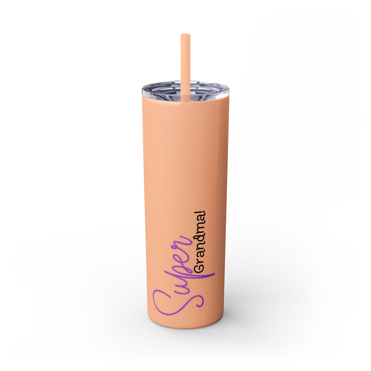 Super Grandma Purple Skinny Tumbler with Straw, 20oz