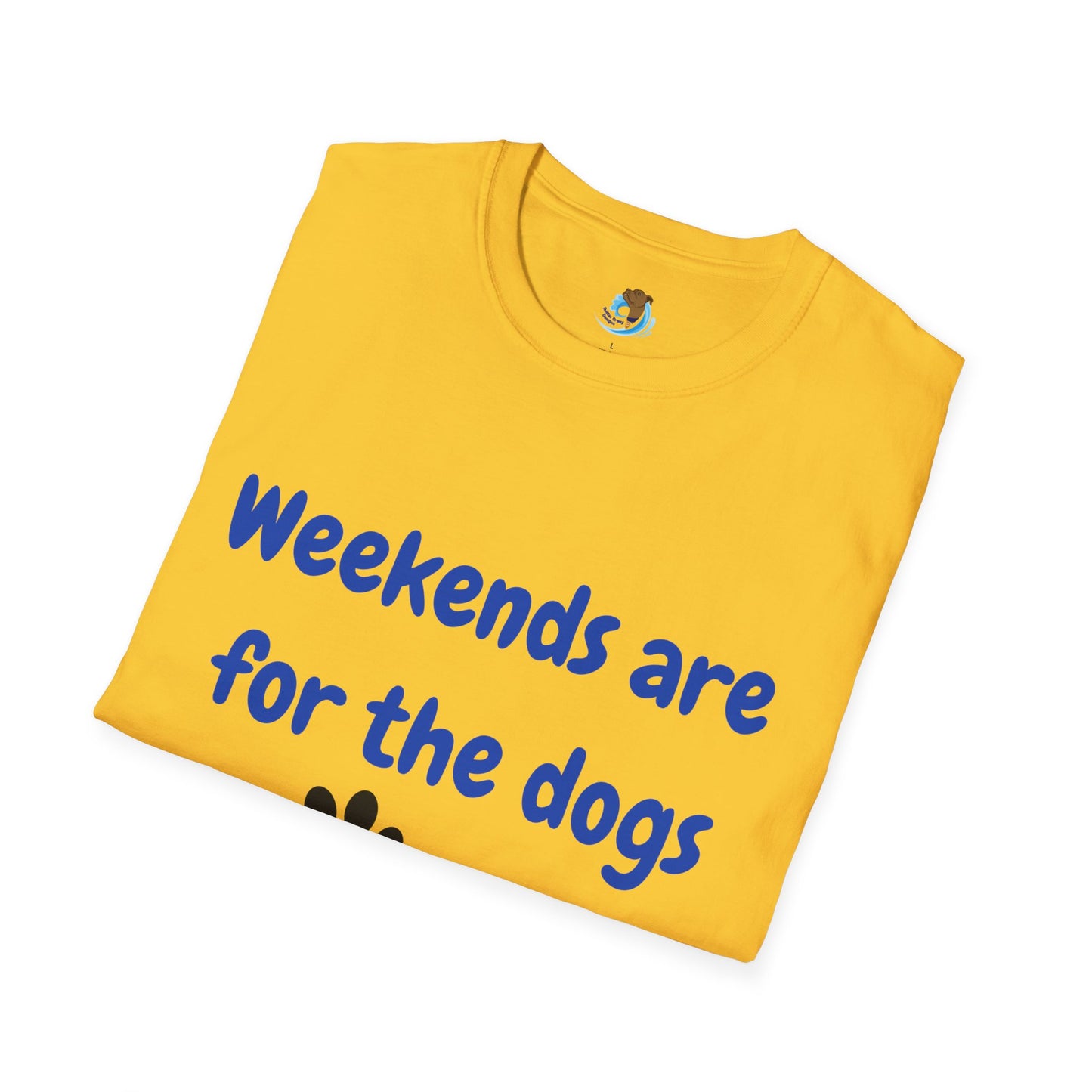 Weekends Are For The Dogs- Black & Blue- Unisex Softstyle T-Shirt