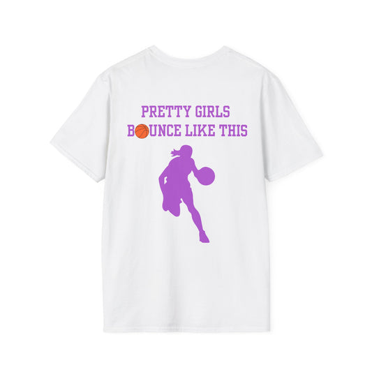 Pretty Girls Bounce Like This Purple Basketball Unisex Softstyle T-Shirt