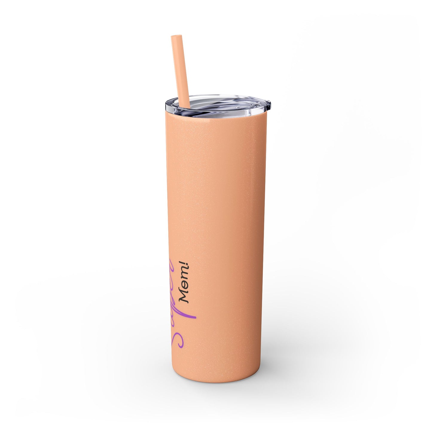 Super Mom Purple Skinny Tumbler with Straw, 20oz