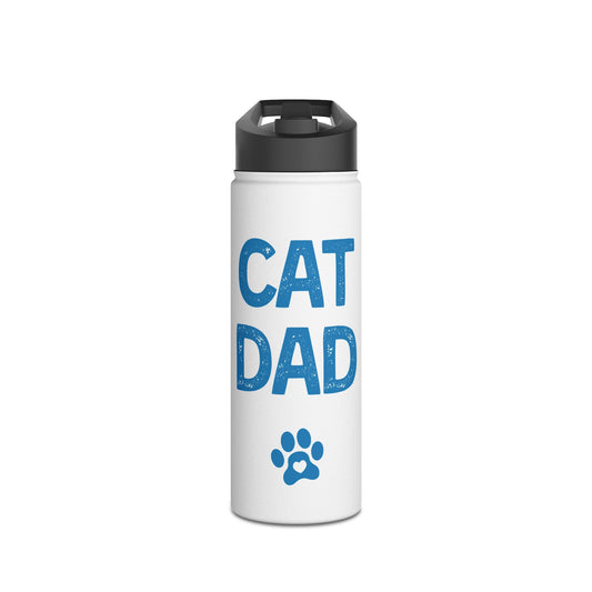 CAT DAD Stainless Steel Water Bottle, Standard Lid