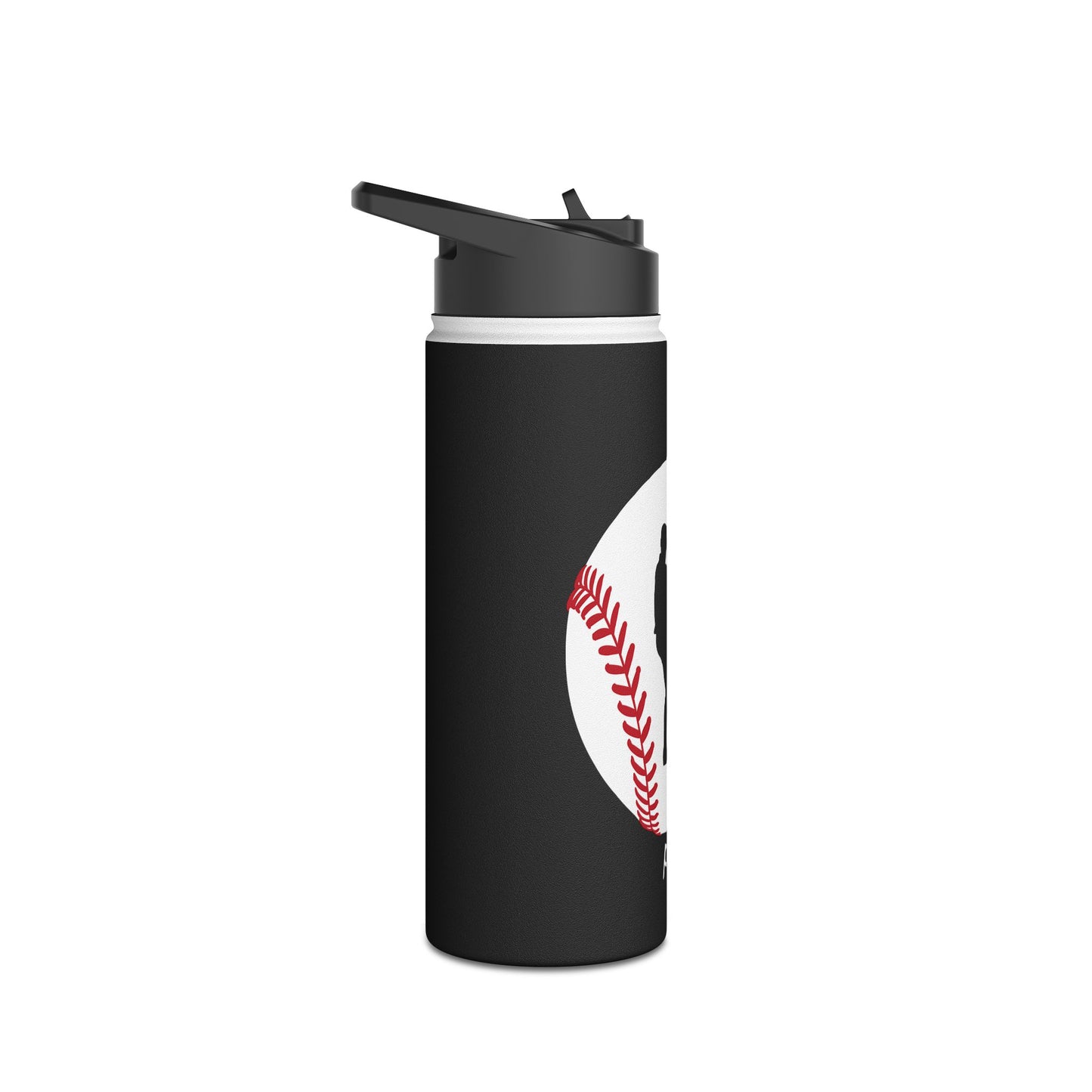 Pitches Be Crazy- Black- Stainless Steel Water Bottle, Standard Lid